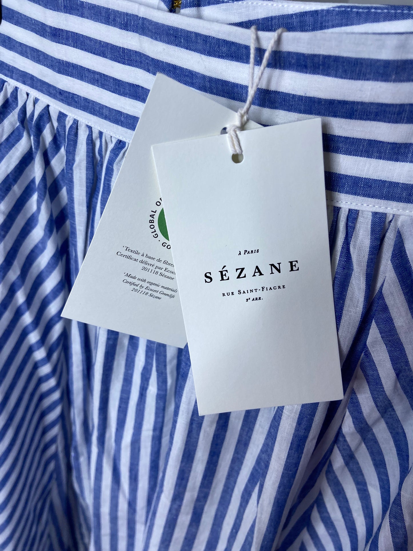 Sezane Arianna Skirt Blue Stripes size US 4