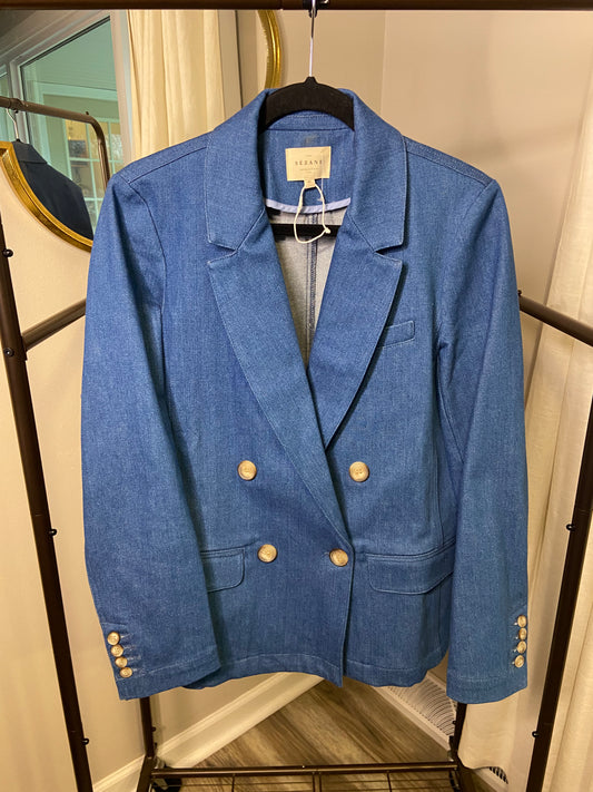 Sezane Christie Denim Blazer Jacket size 40 - US 8