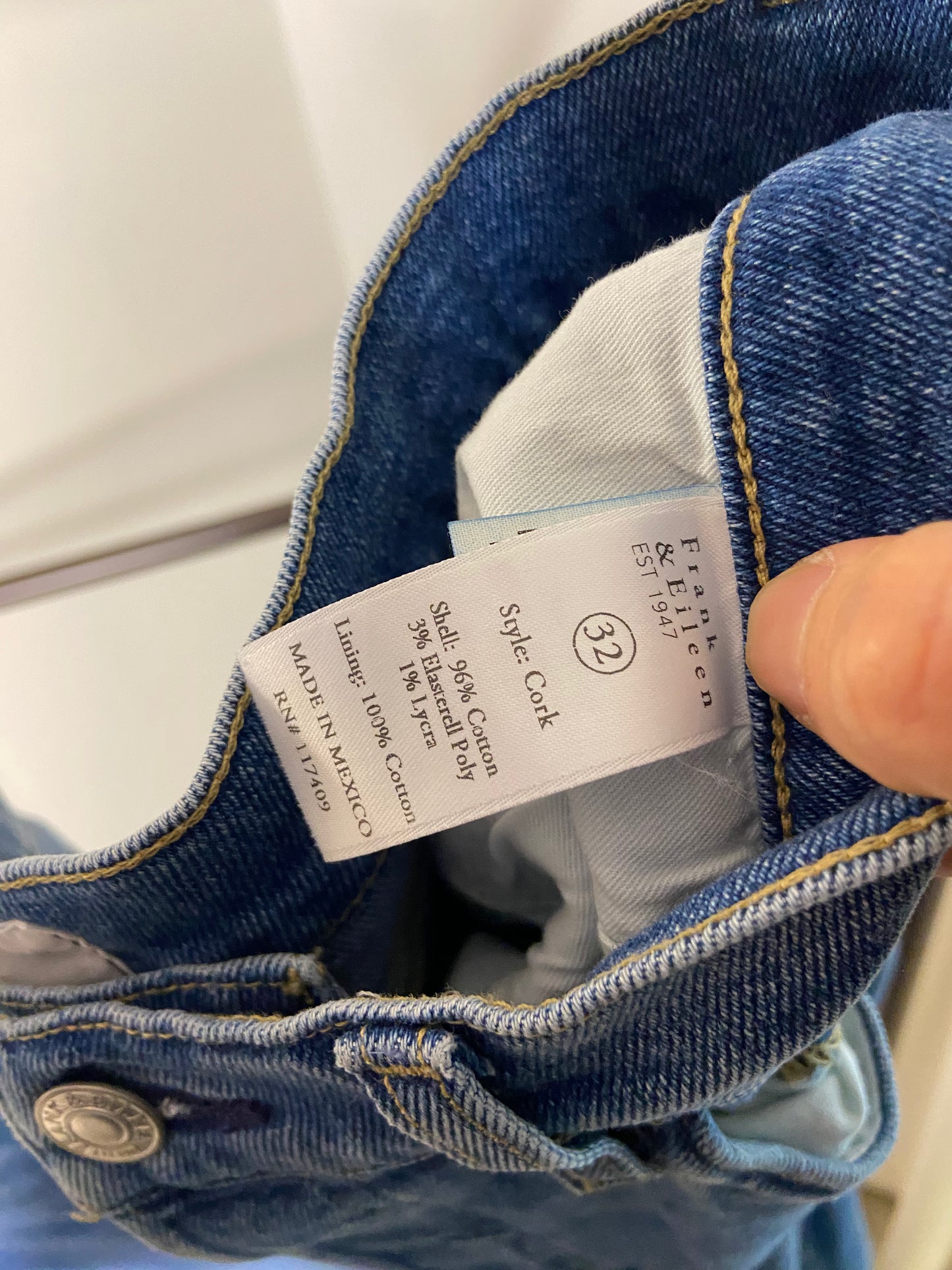 Frank and Eileen Kork Jeans size 32