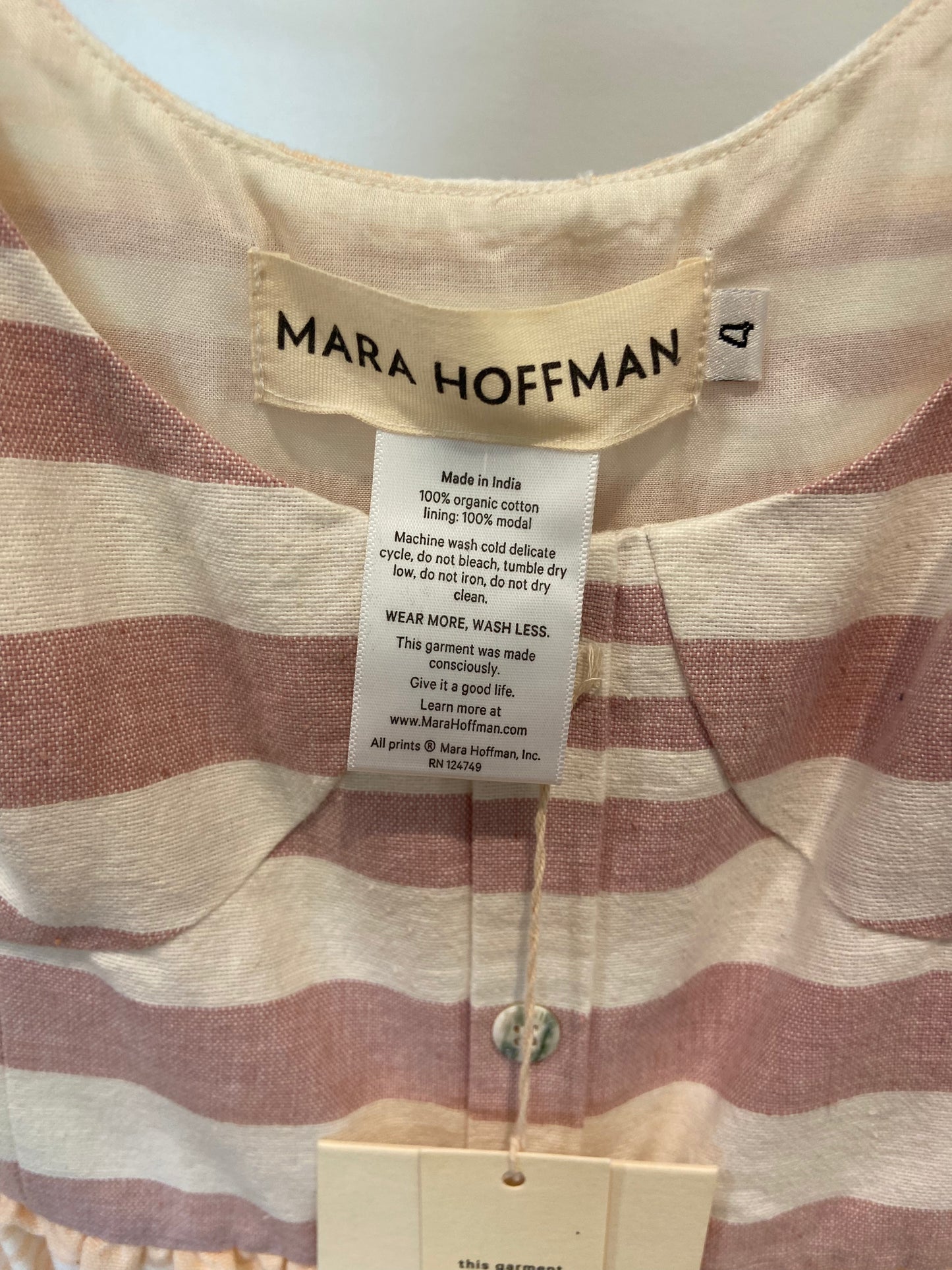 Mara Hoffman Button Front Midi Dress in Sand size 4