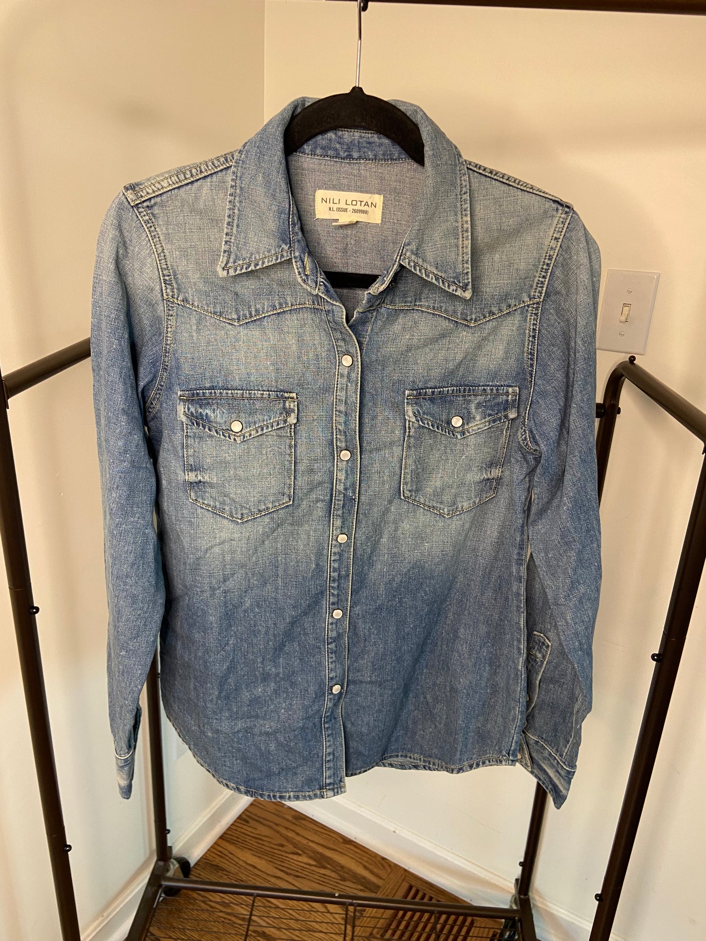 Nili Lotan Travis Denim Shirt size S