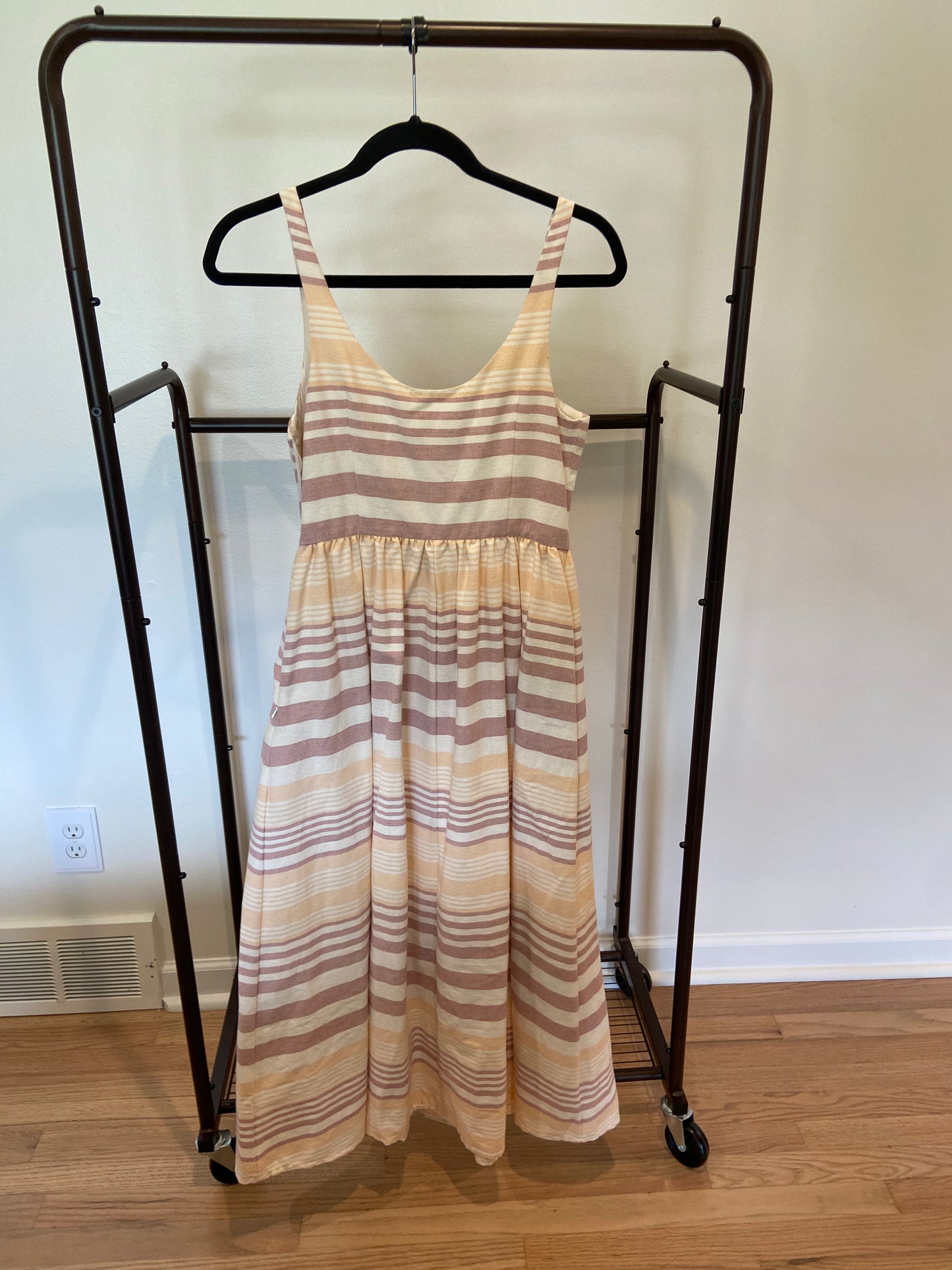Mara Hoffman Button Front Midi Dress in Sand size 4