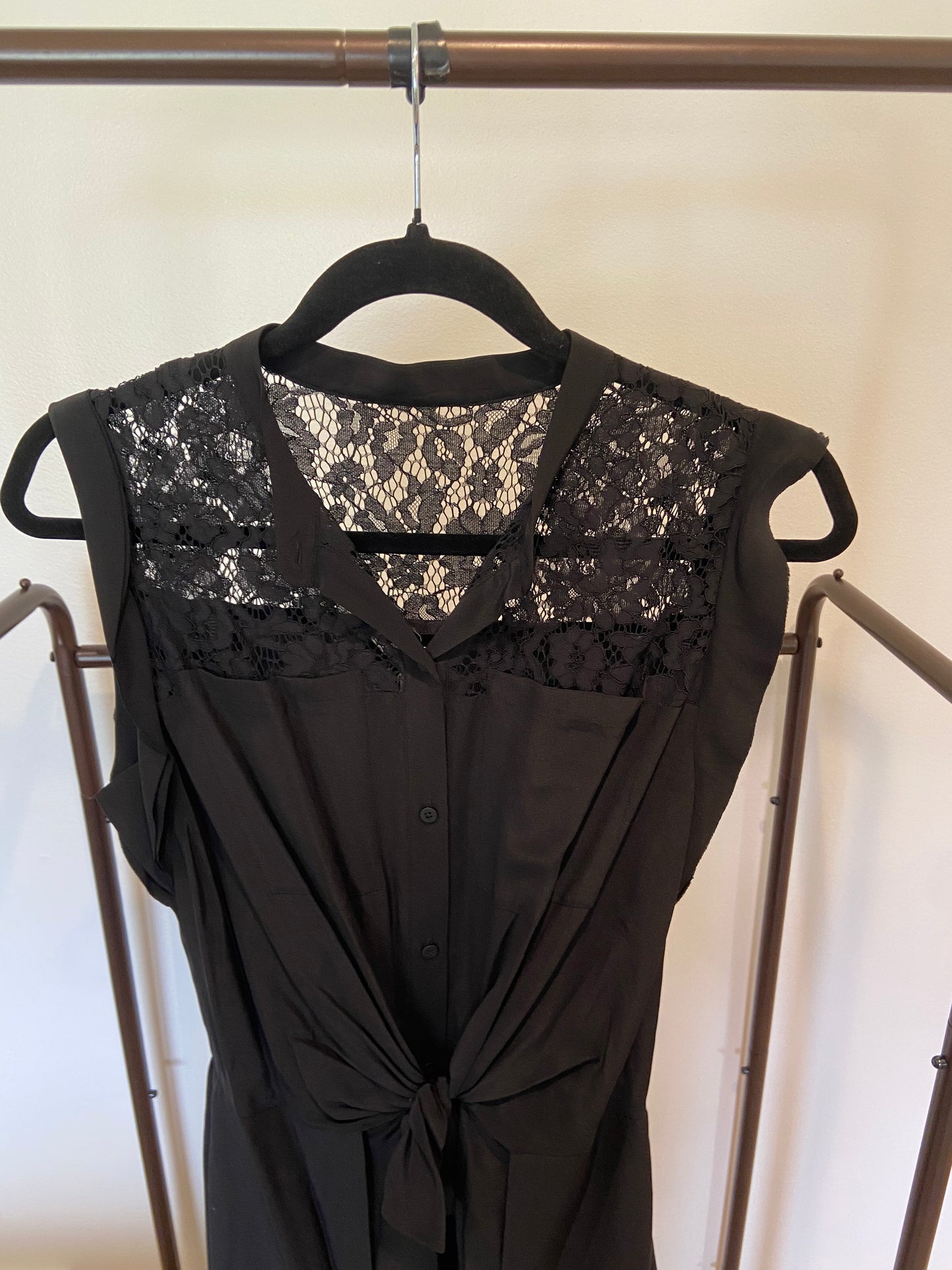 Rebecca Taylor Sleeveless Silk and Lace Dress size 6