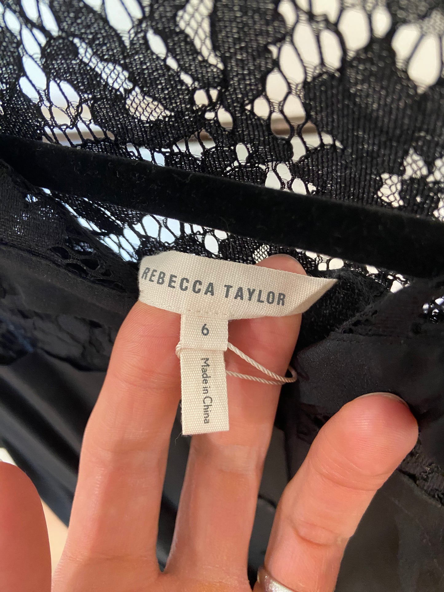 Rebecca Taylor Sleeveless Silk and Lace Dress size 6