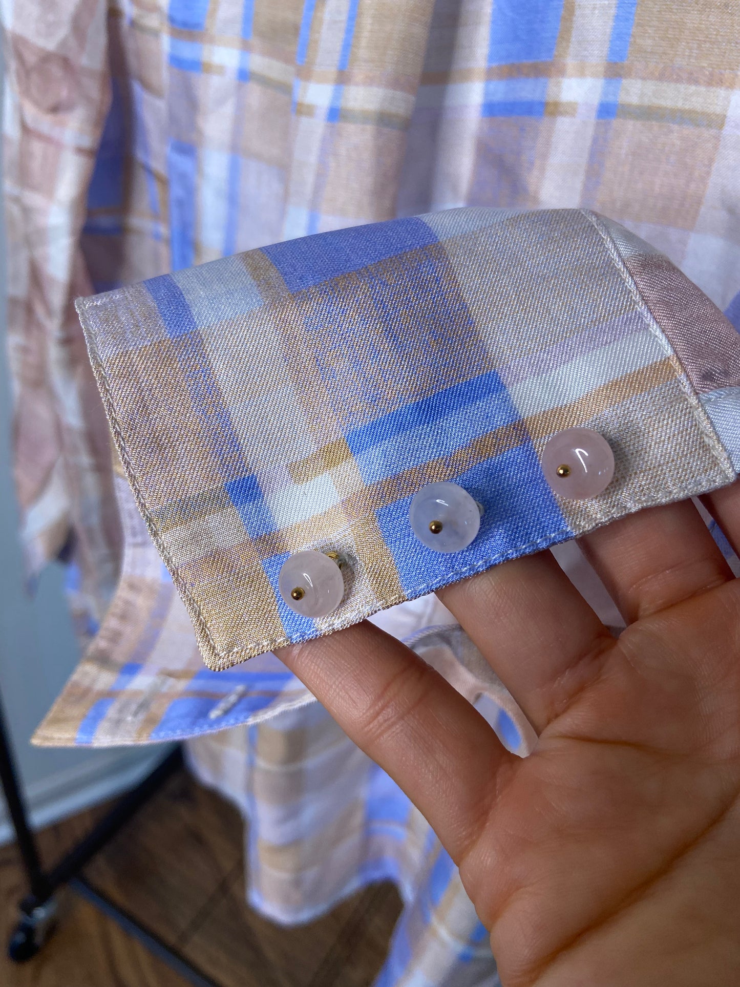 Zimmermann Dancer Checkered Neck Tie Pastel Ombré Blouse size US 4