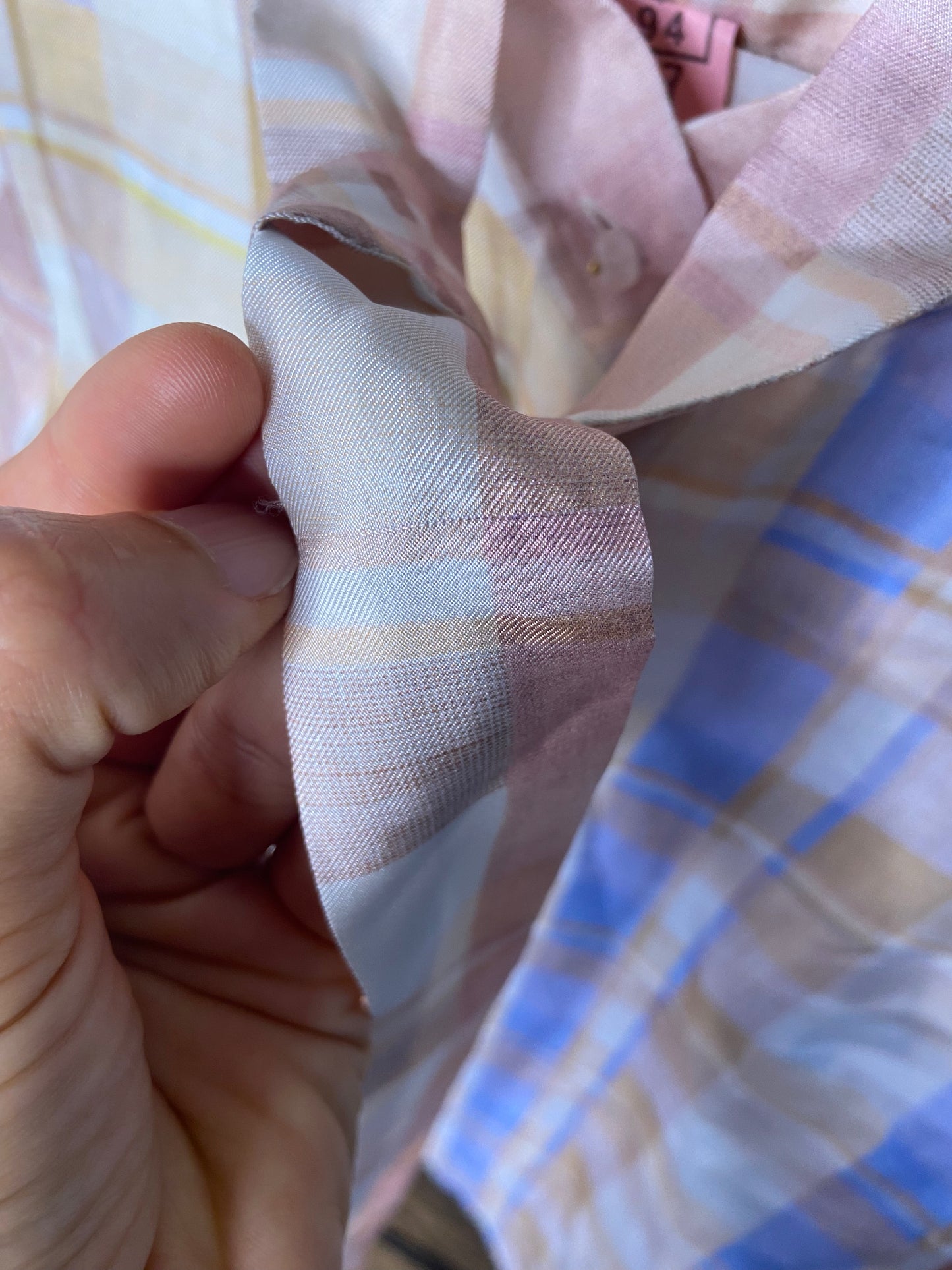 Zimmermann Dancer Checkered Neck Tie Pastel Ombré Blouse size US 4