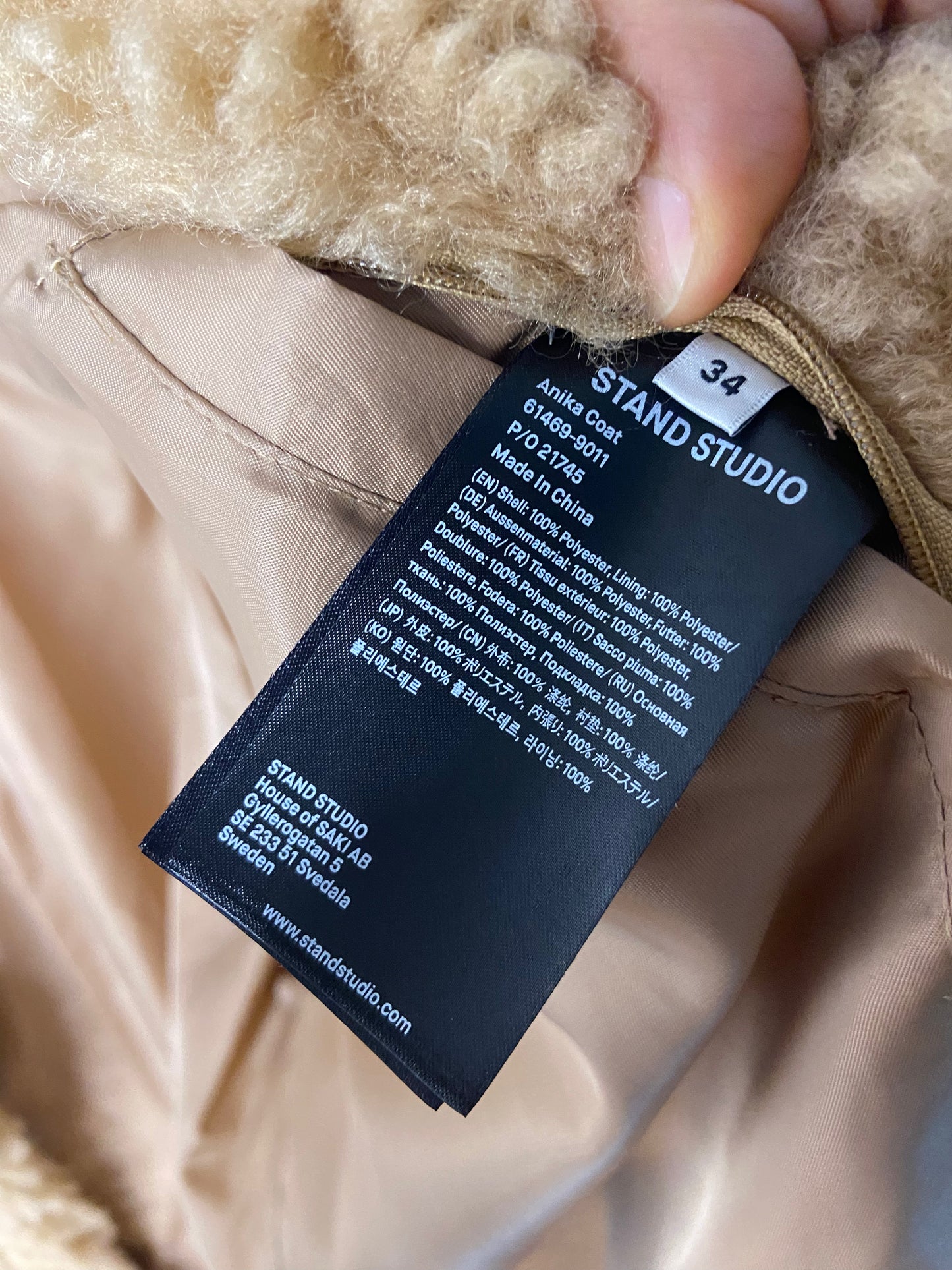 Stand Studio Anika Faux Fur Teddy Coat size 34 - US 2