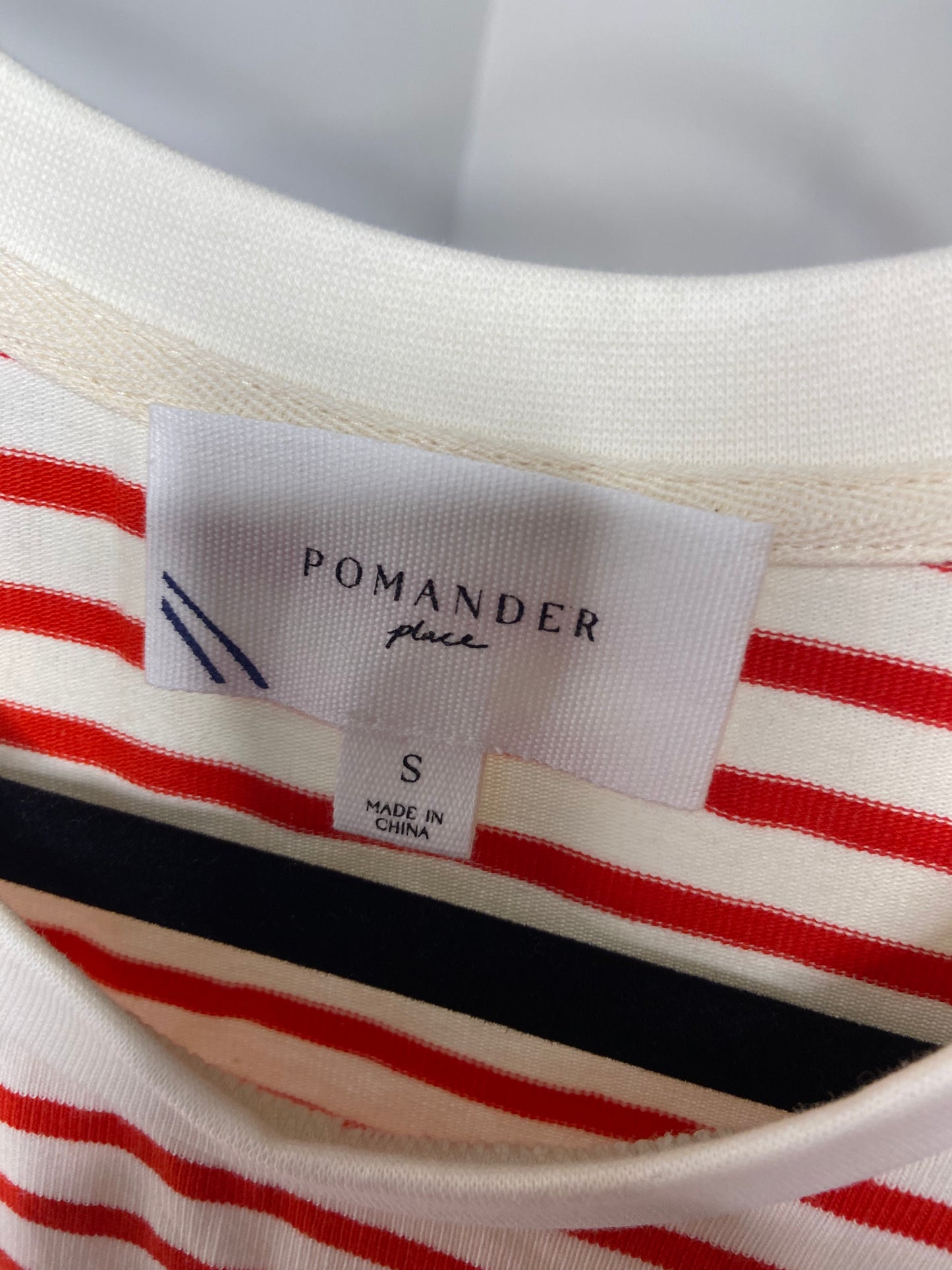 Pomander Place Red Striped Vesty Puff Short Sleeve Crewneck size S