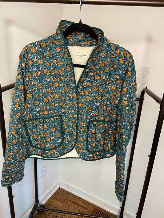 Trovata Birds of Paradis August Quilted Jacket Botanical Border size S