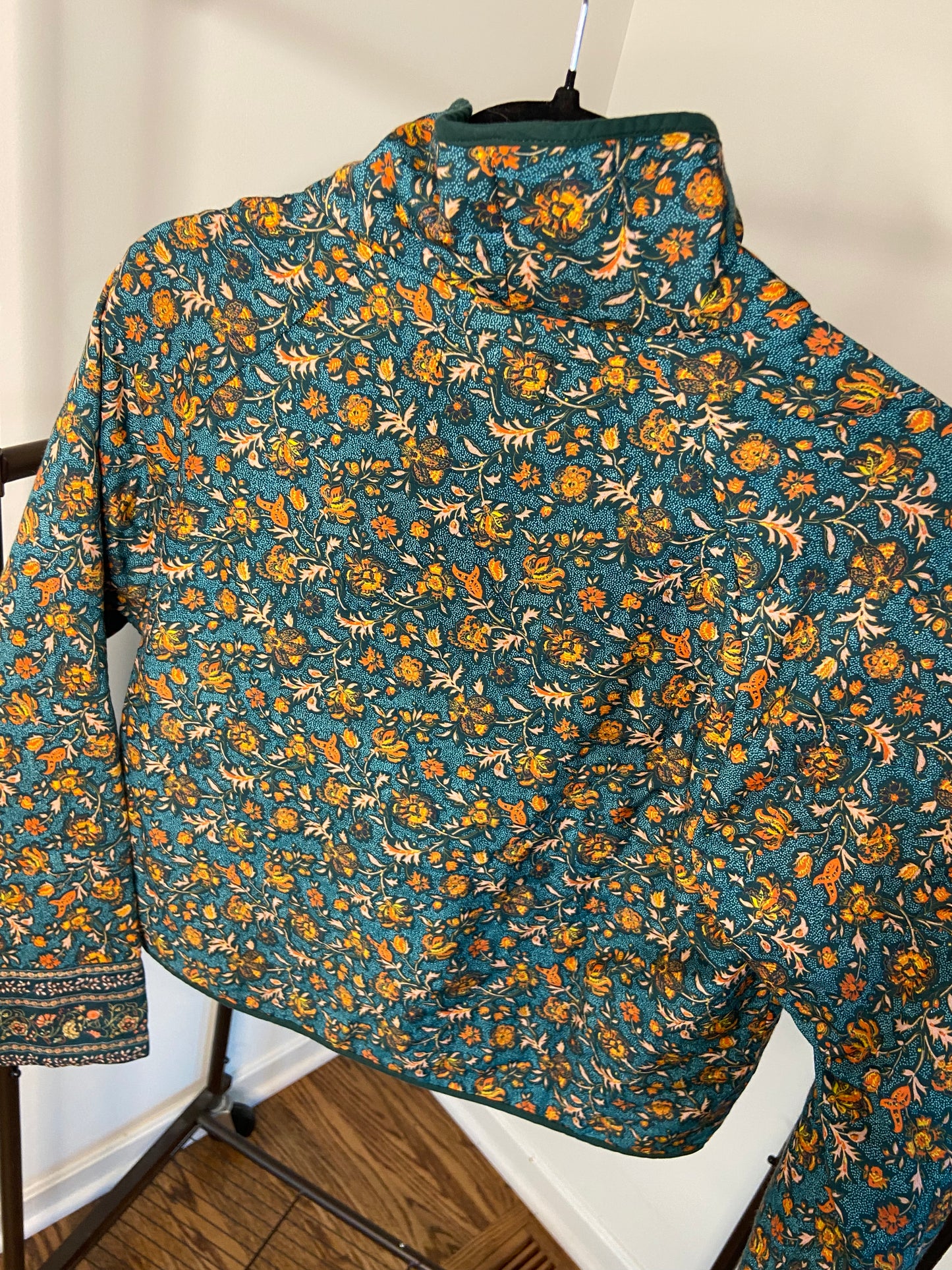 Trovata Birds of Paradis August Quilted Jacket Botanical Border size S