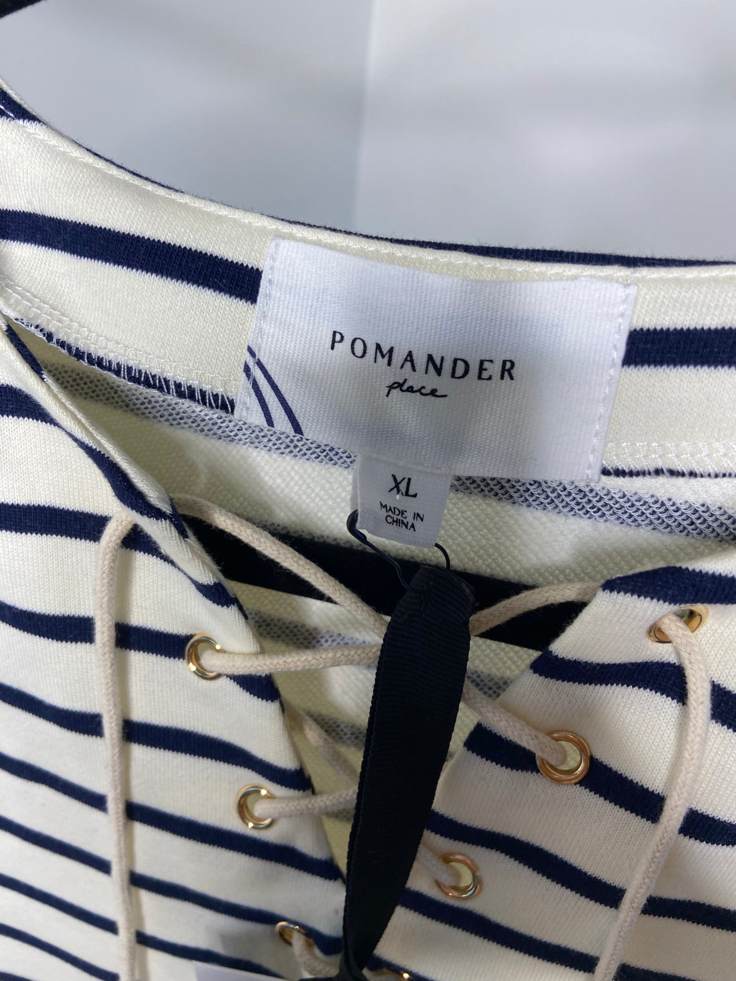 Pomander Place Manon Striped Popover Top size XL