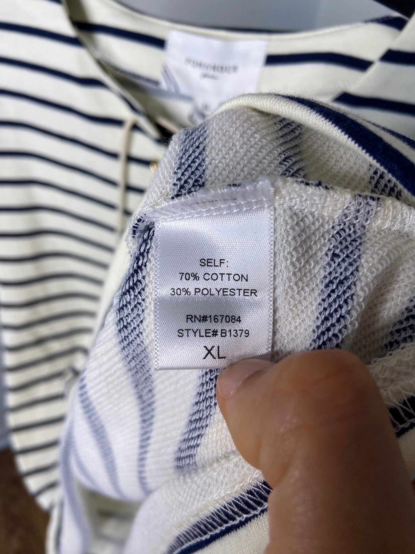 Pomander Place Manon Striped Popover Top size XL