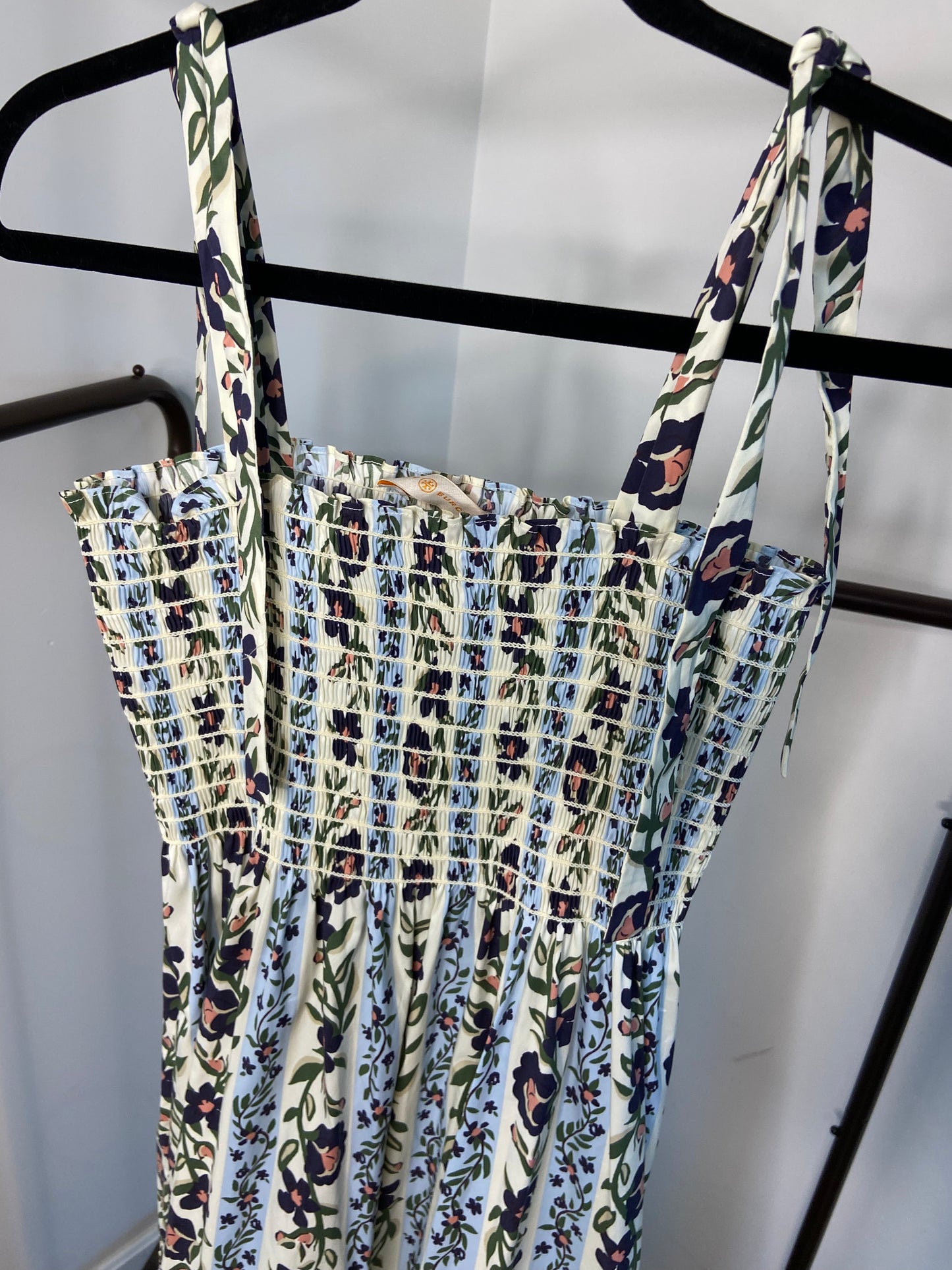 Tory Burch Shirred Tiered Floral Poplin Dress size M