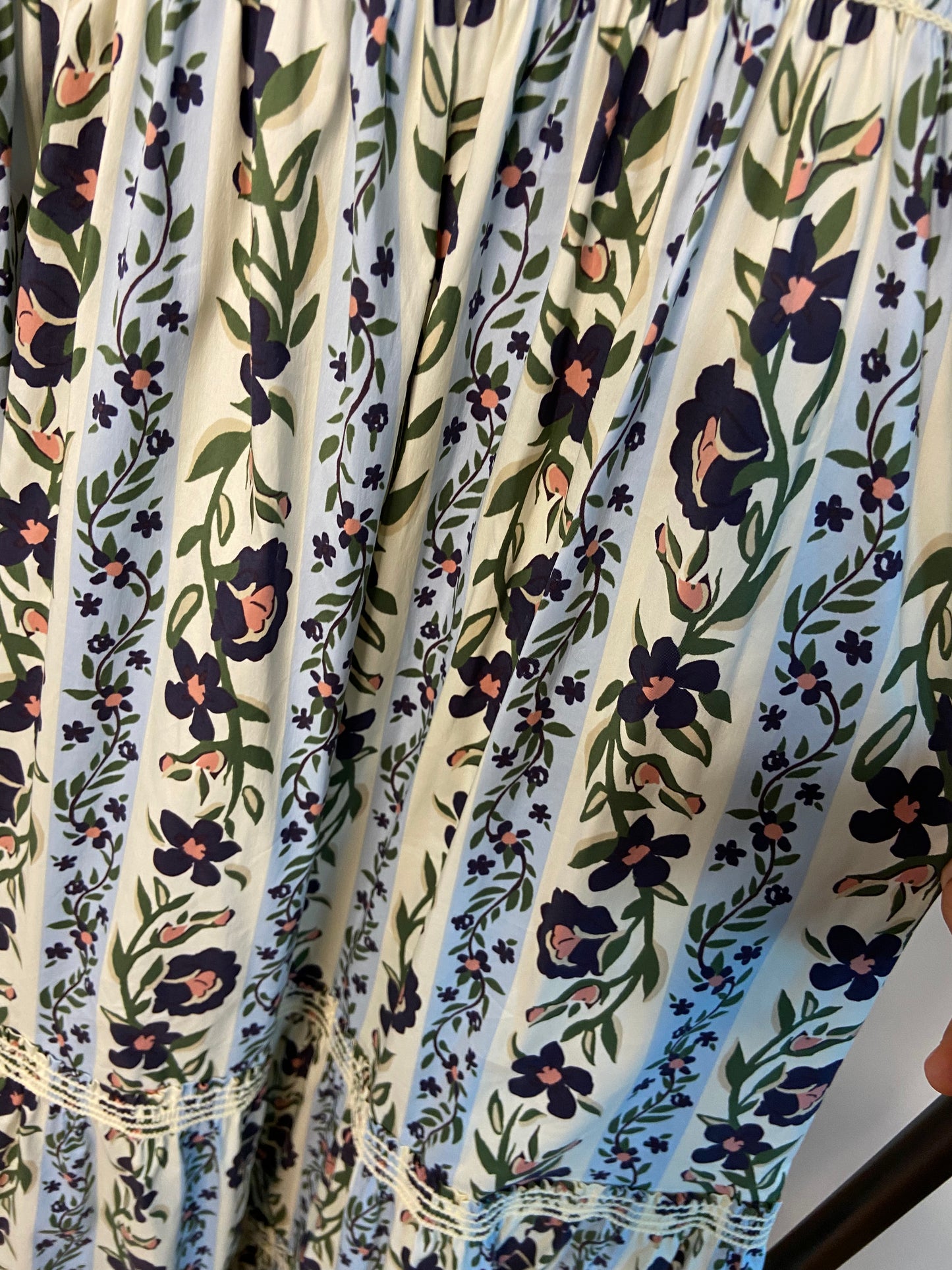 Tory Burch Shirred Tiered Floral Poplin Dress size M