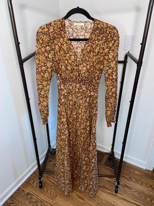 Doen Milana Autumn Floral Midi Dress size S