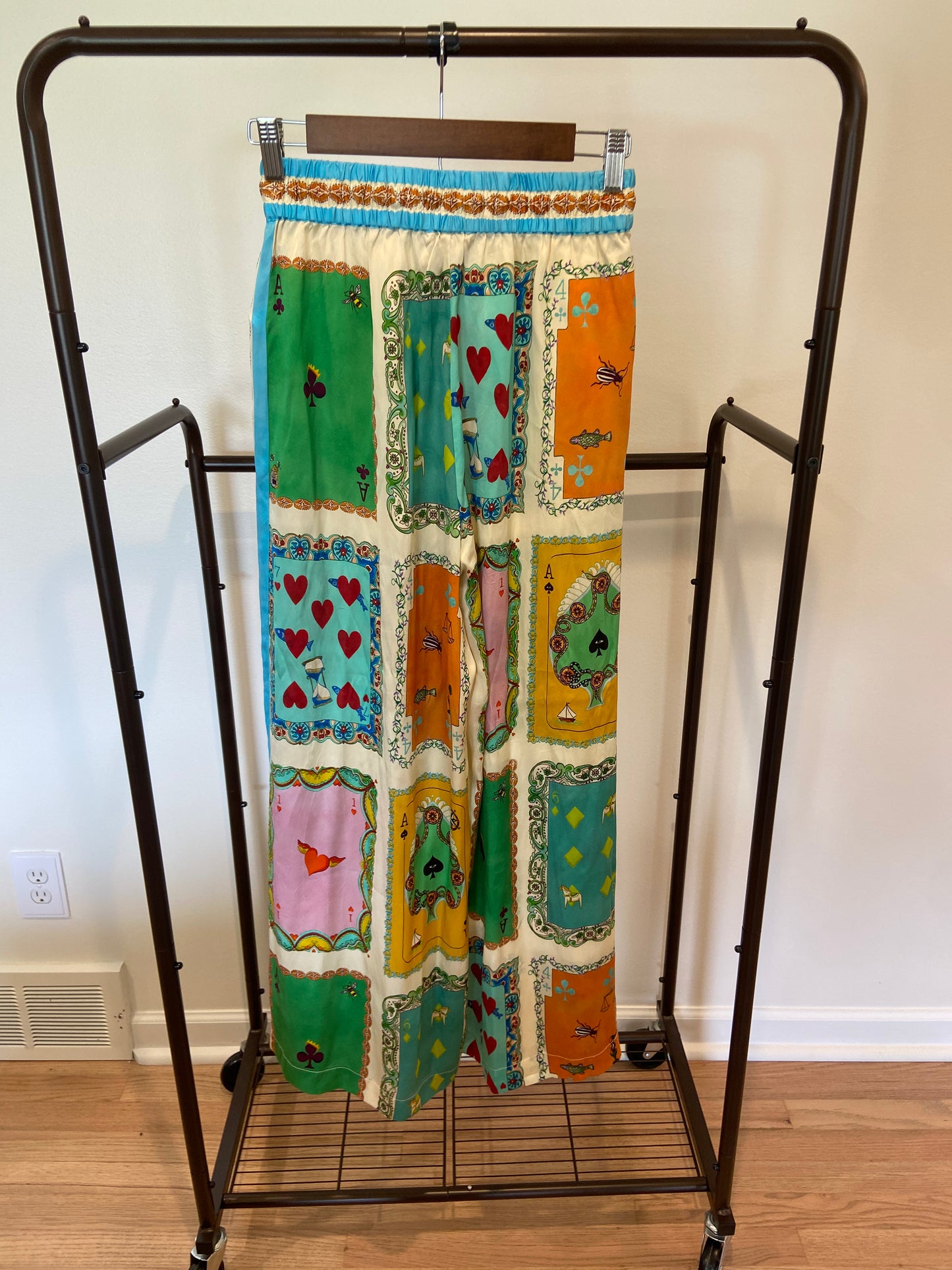 Alemais Rummy Silk Wide Leg Trousers Pants size AU 6 US 2