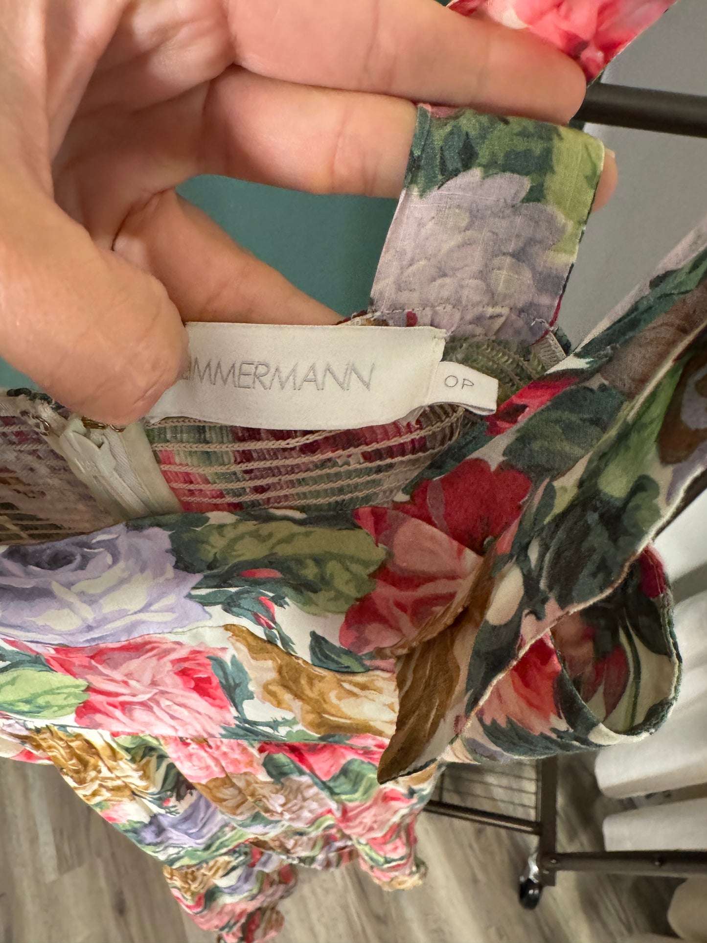 ZIMMERMANN Mae Shoulder Tie Midi Dress size 2P