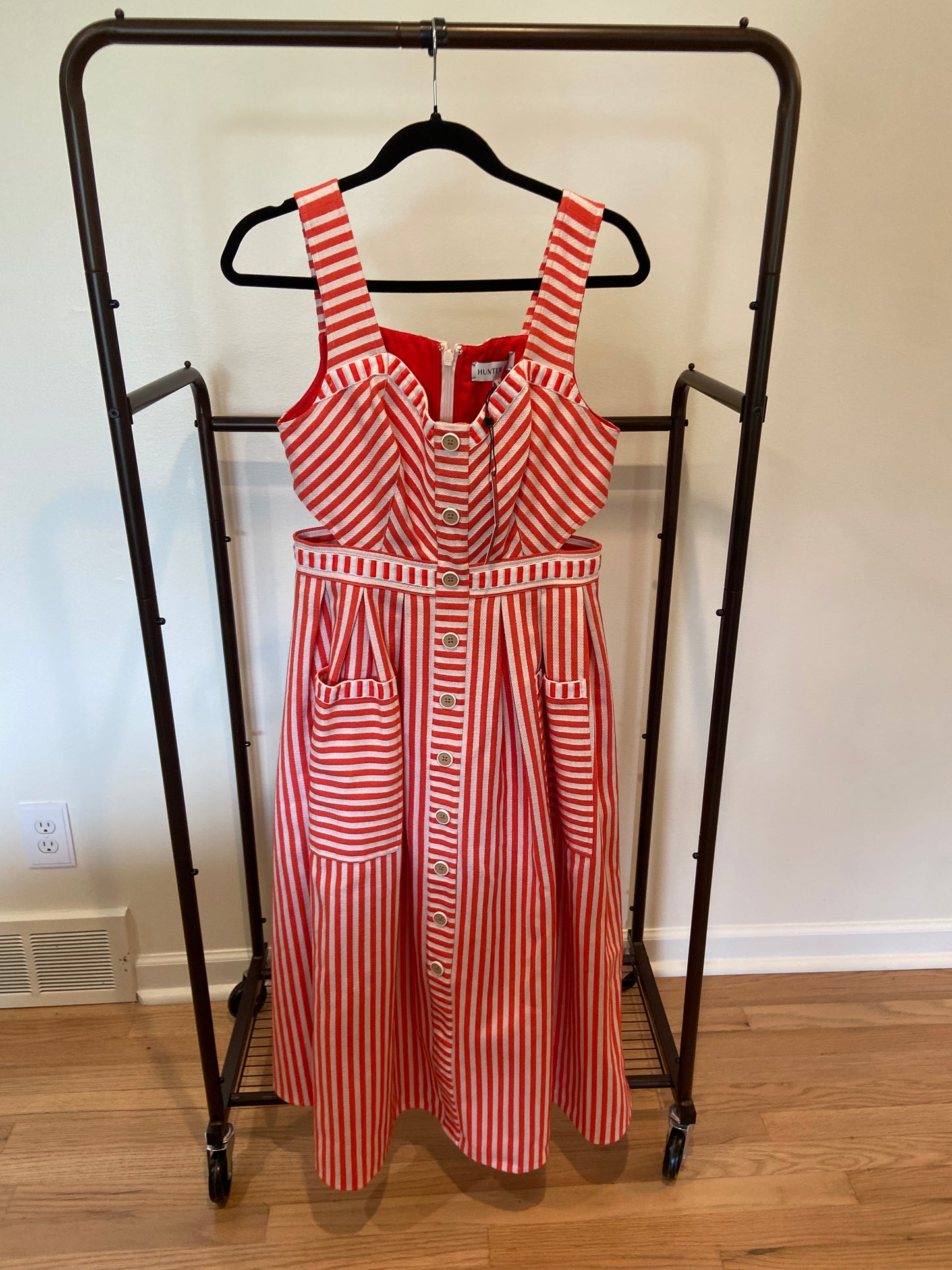 Hunter Bell Poppy Stripe Cosi Midi Dress size 8