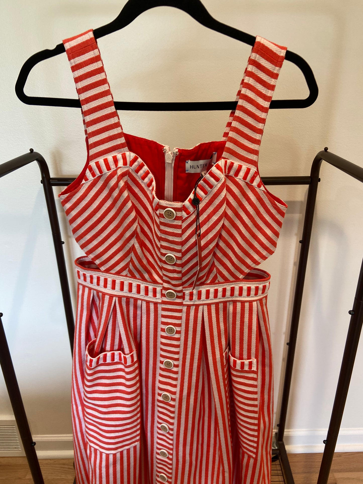 Hunter Bell Poppy Stripe Cosi Midi Dress size 8