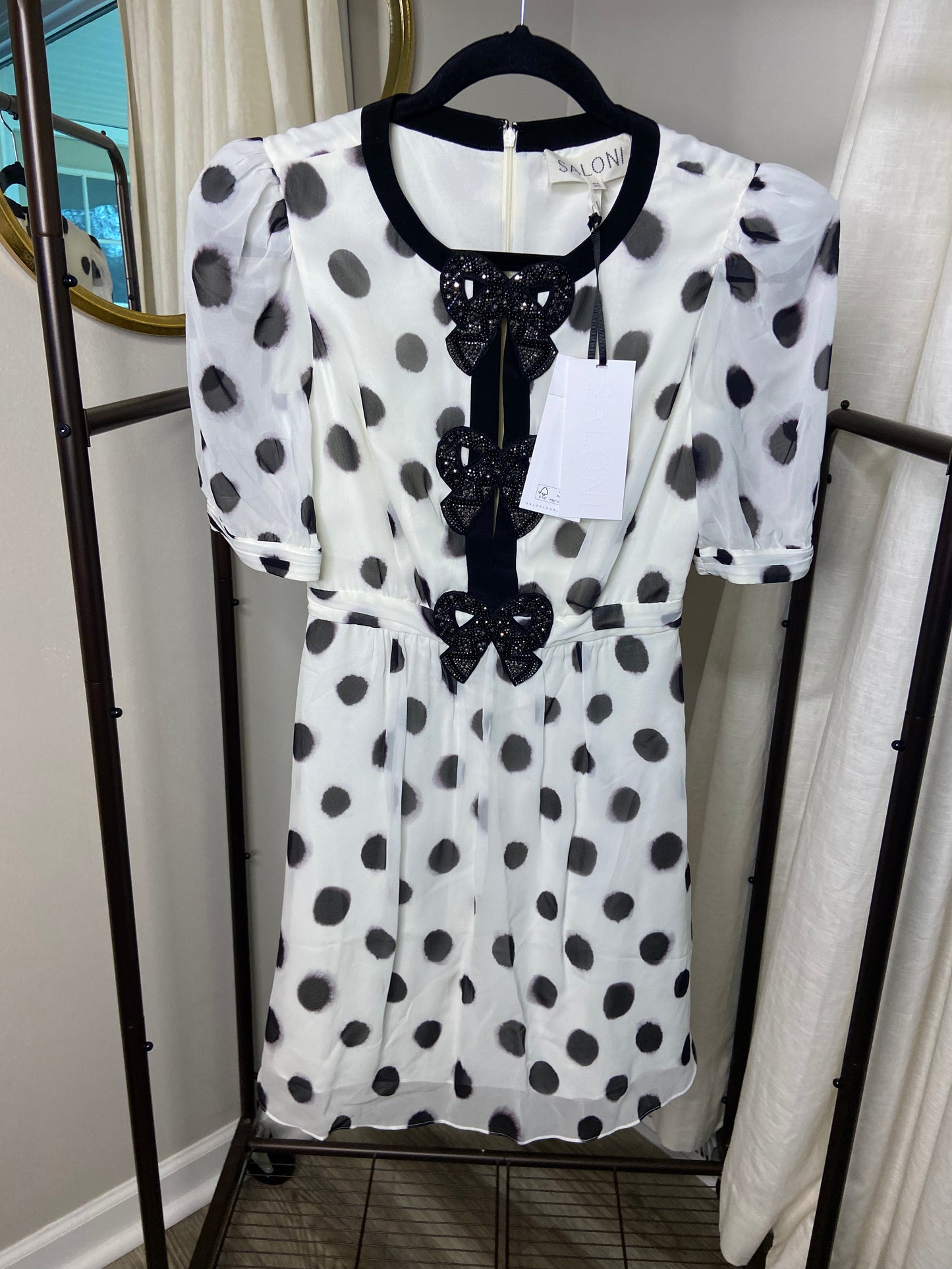 Saloni Jamie Bow Short Dress size 0