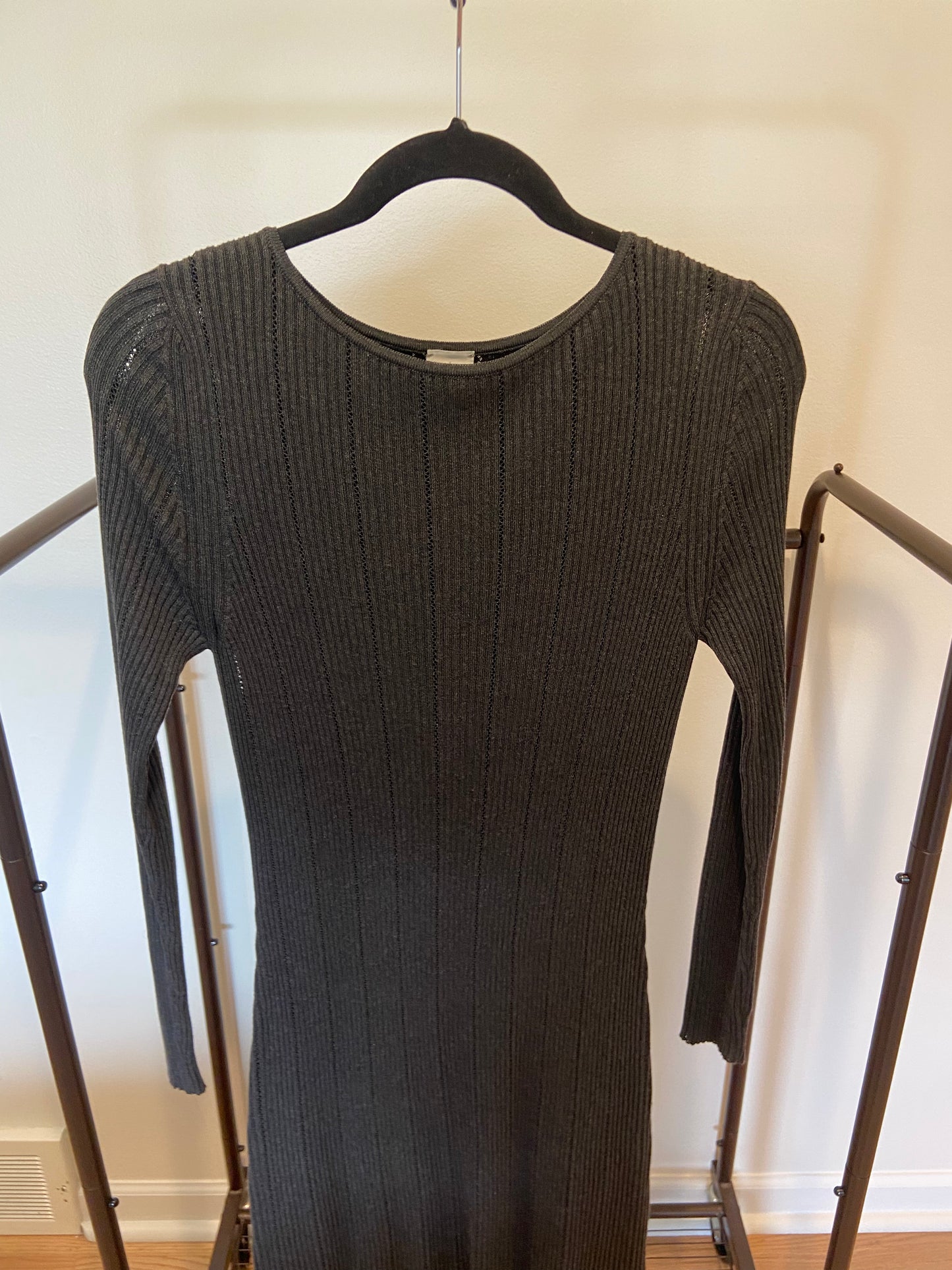 Eleventy Ribbed Long Sleeve Silk Blend Sweater Dress size L