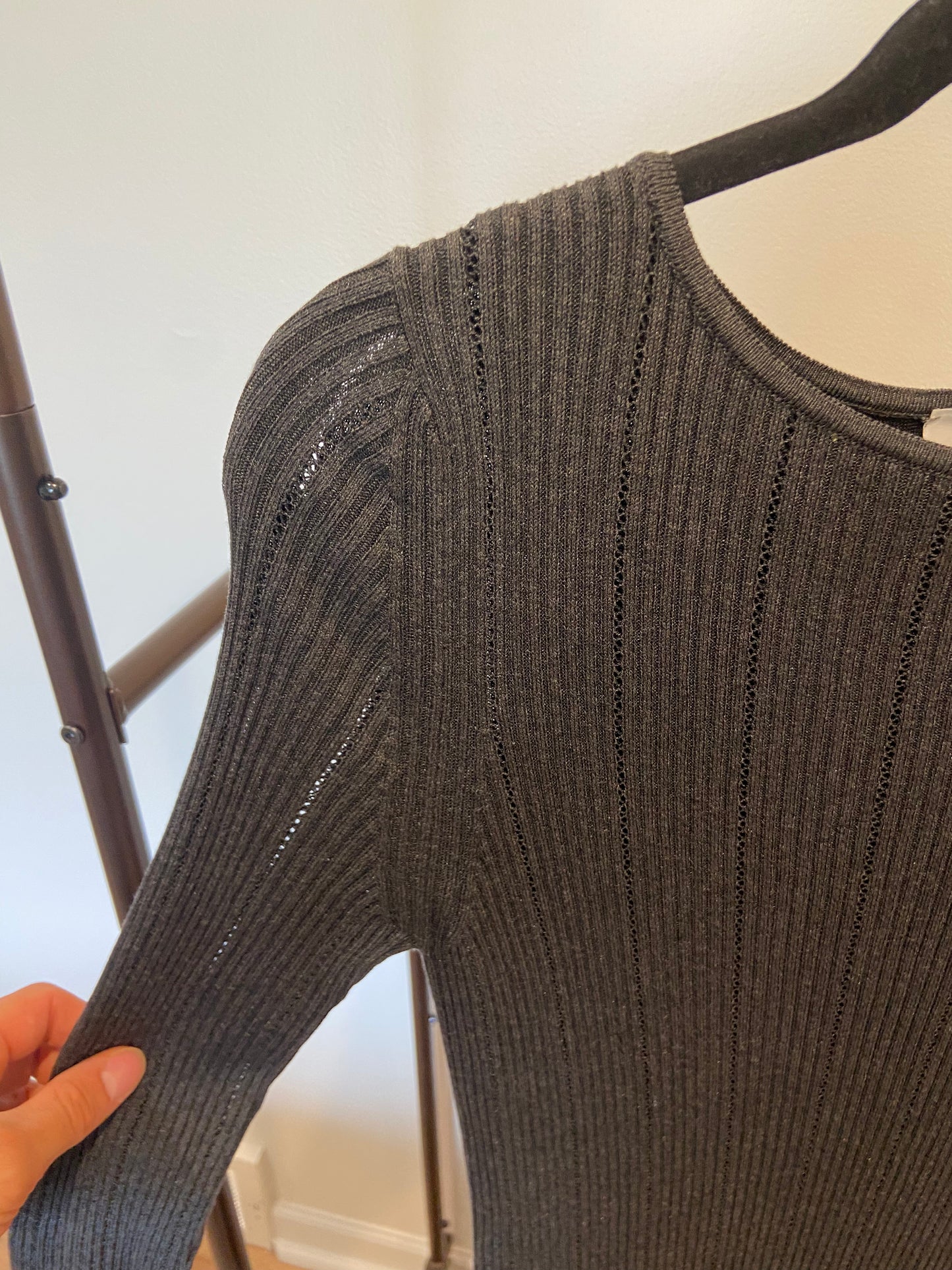 Eleventy Ribbed Long Sleeve Silk Blend Sweater Dress size L