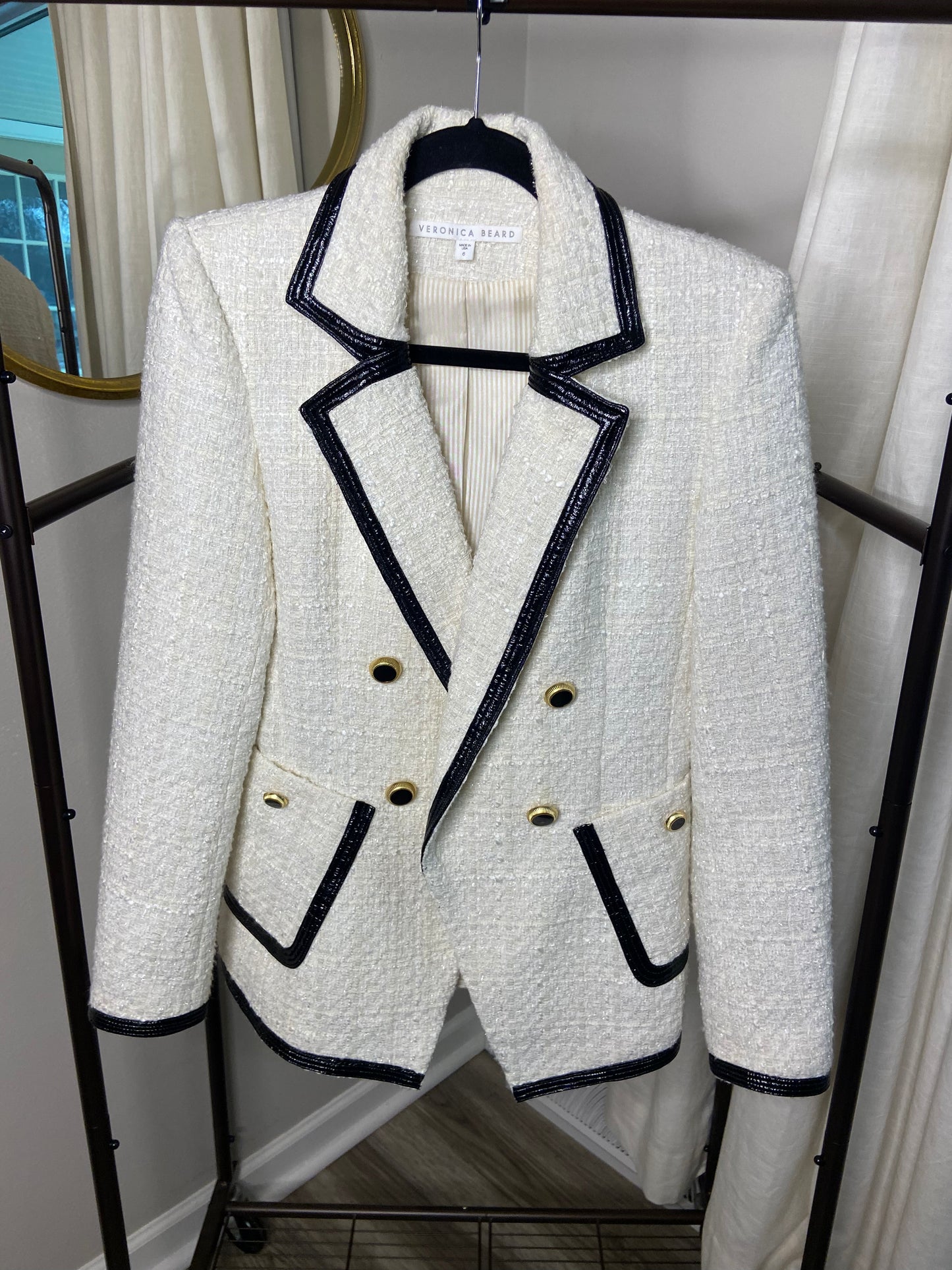 Veronica Beard Cato Tweed Dickey Blazer Jacket size 6