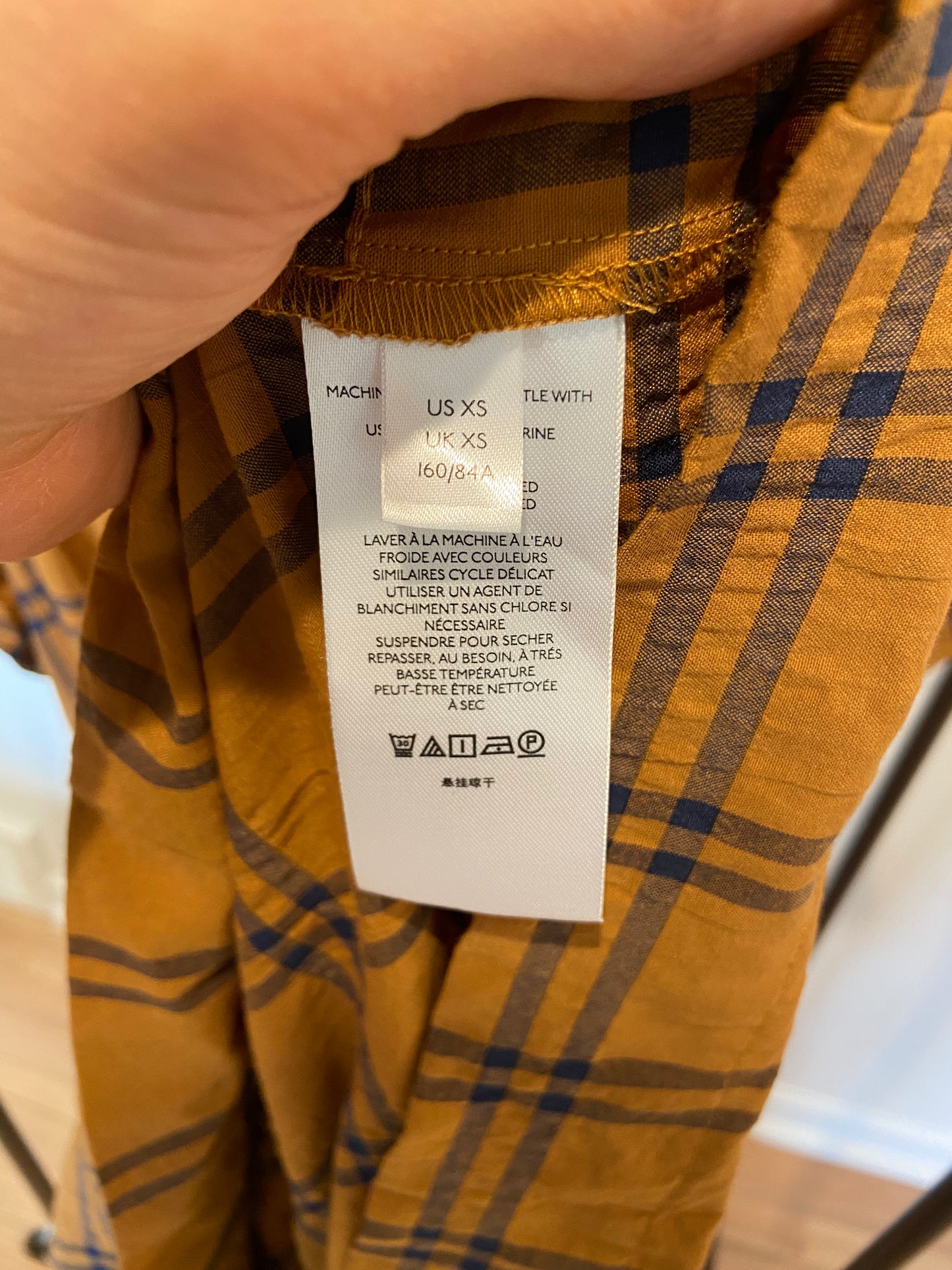 Anthropologie Maeve Somerset Maxi Dress in Mustard Plaid size XS