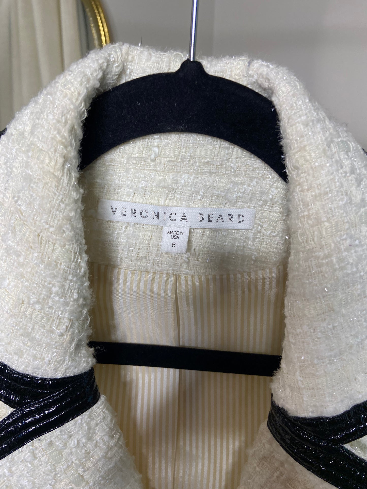 Veronica Beard Cato Tweed Dickey Blazer Jacket size 6