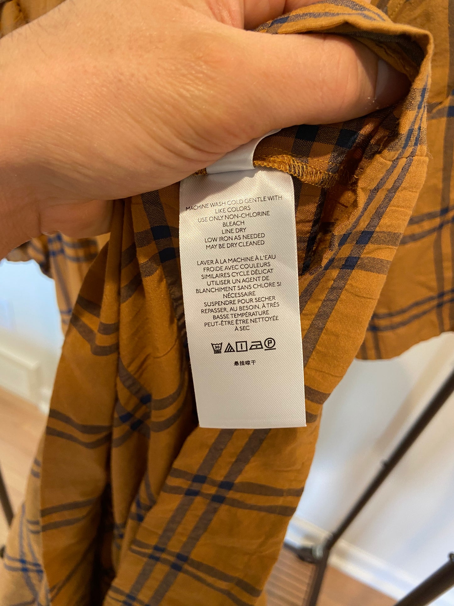 Anthropologie Maeve Somerset Maxi Dress in Mustard Plaid size XS