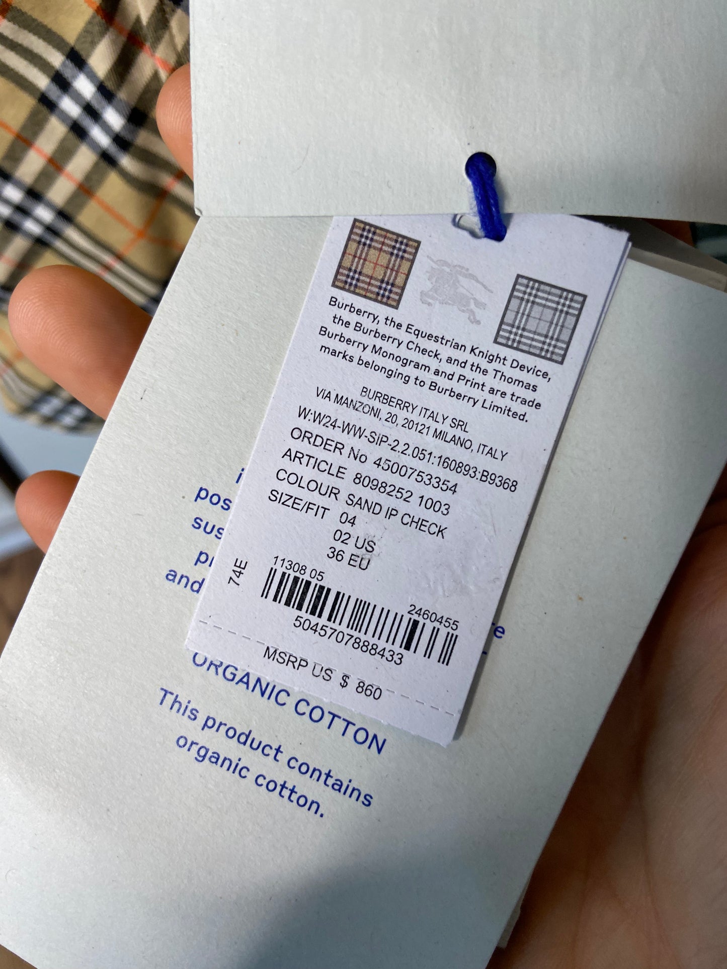 Burberry Checkered Cotton Shirt size 4