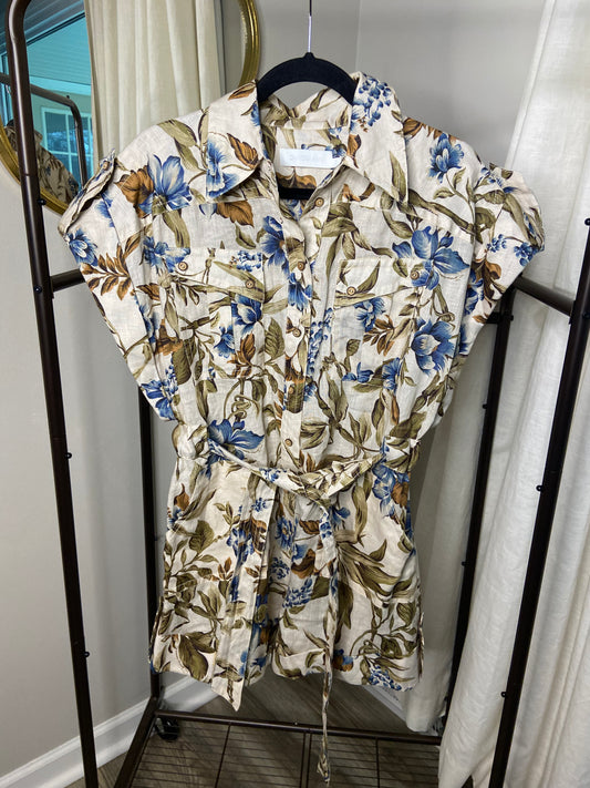 Zimmermann Aliane Roll Cuff Playsuit size US 8