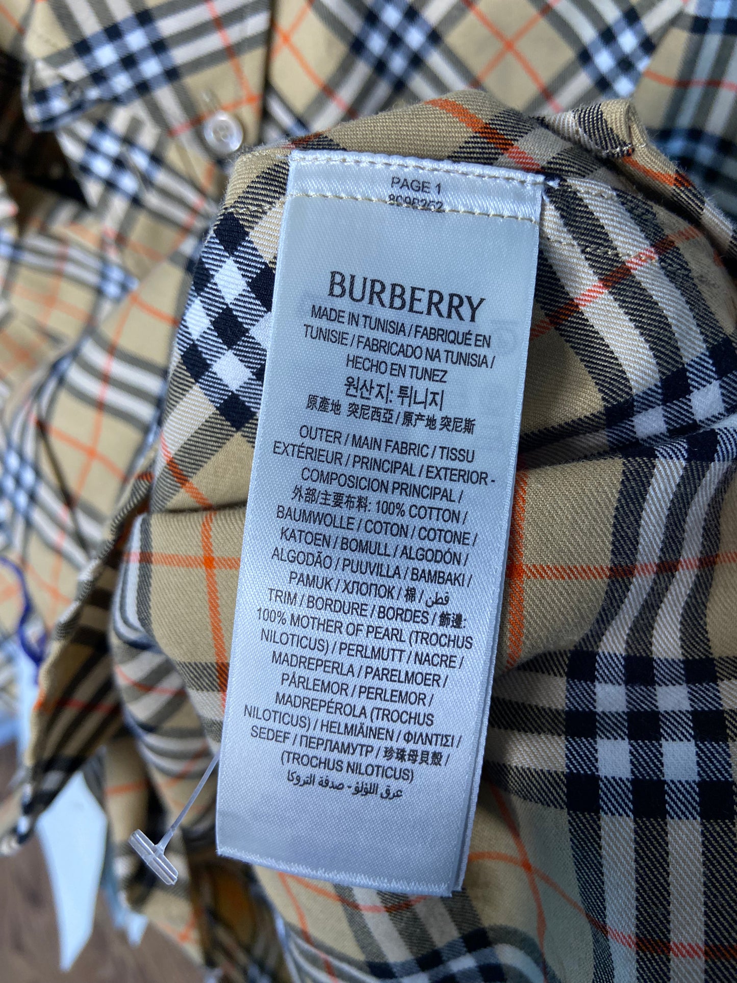 Burberry Checkered Cotton Shirt size 4