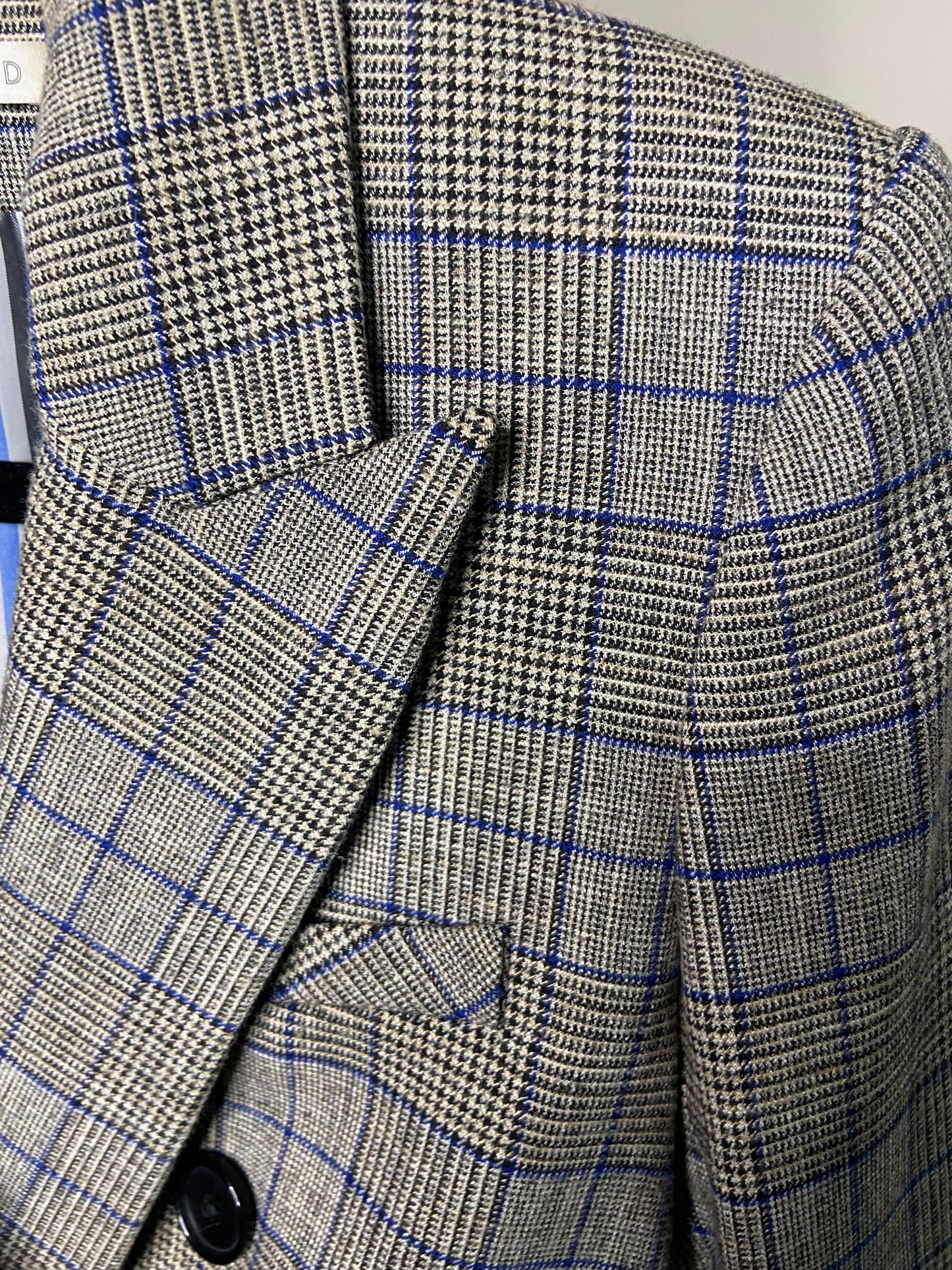 Veronica Beard Miller Dickey Jacket Gray Navy Blue Plaid size 6