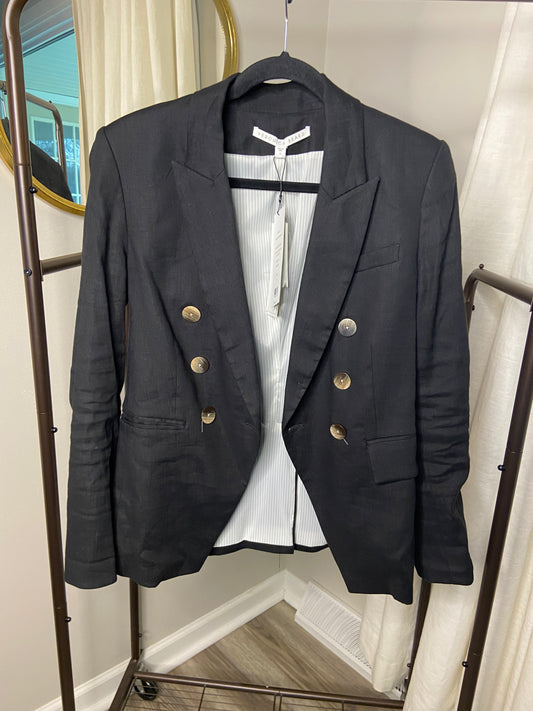 Veronica Beard Lonny Linen Dickey Jacket Black size 6