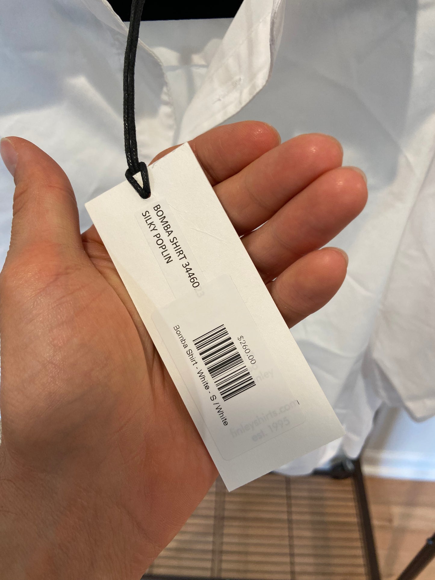 Finley Bomba Shirt in White Poplin size S