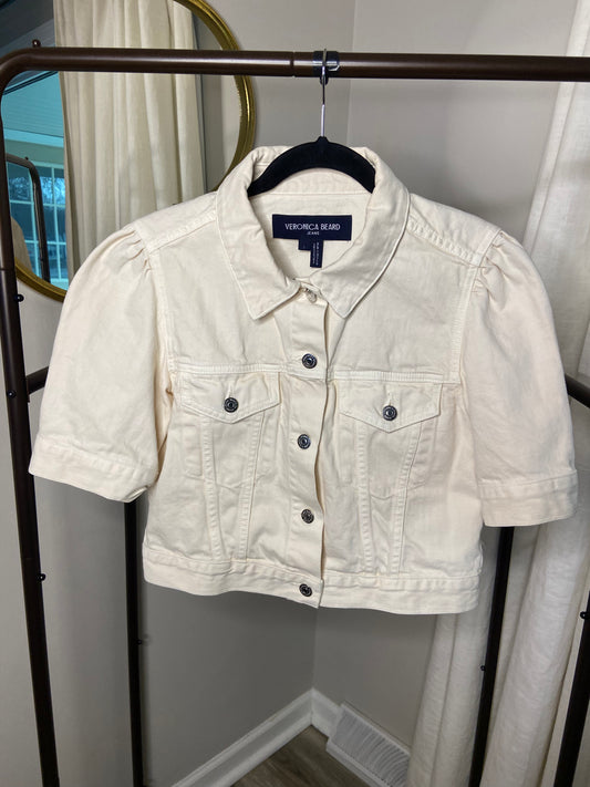 Veronica Beard Raina Short-Sleeved Denim Jacket size S