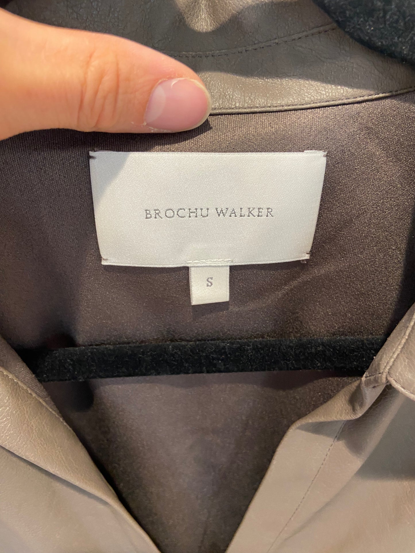 Brochu Walker The Max Leather Shirt in Tanner Gray size S