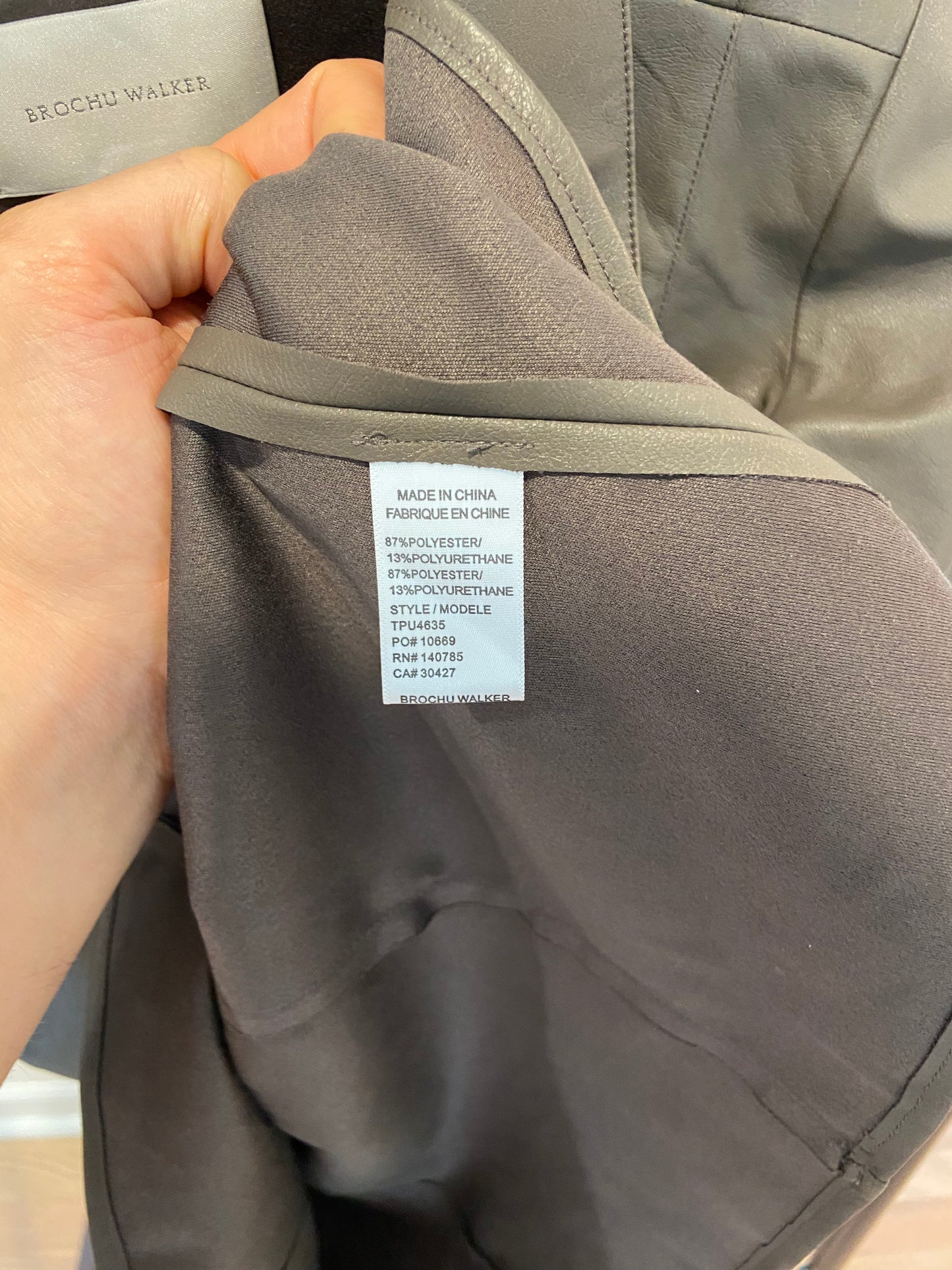 Brochu Walker The Max Leather Shirt in Tanner Gray size S