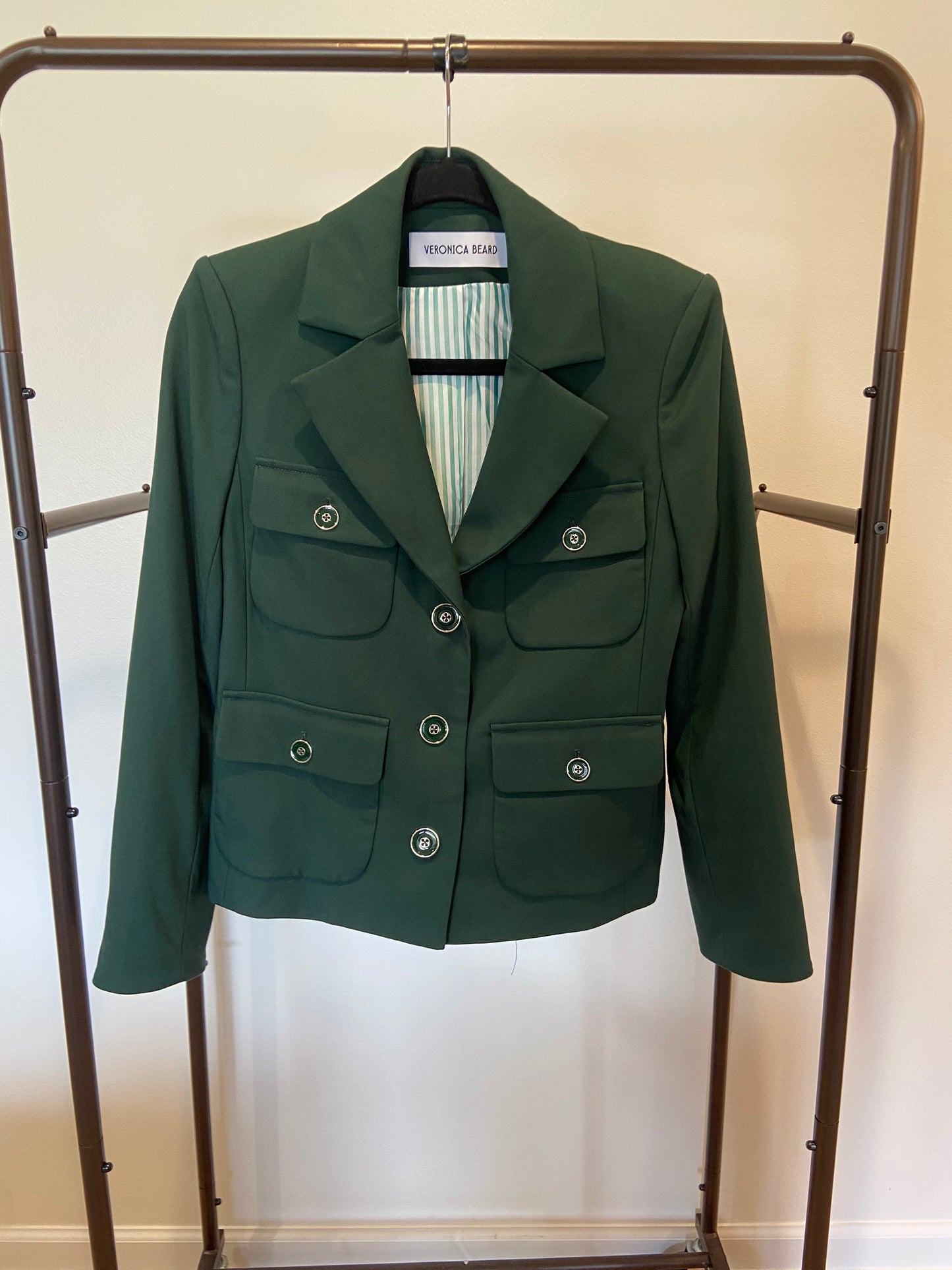 Veronica Beard Schuyler Tailored Utility Jacket in Green size 4