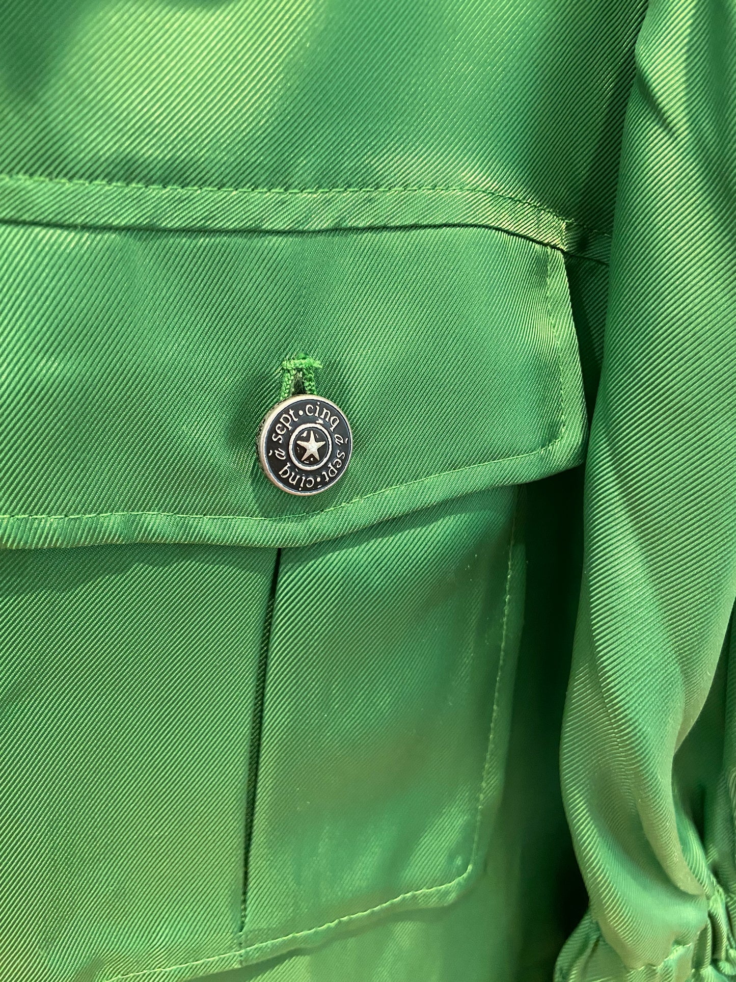 Cinq a Sept Holly Ruffle Sleeve Jacket and Giles Cargo Joggers in Green size S