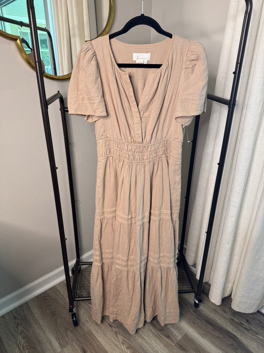 Anthropologie Somerset Maxi Dress Linen size S PETITE
