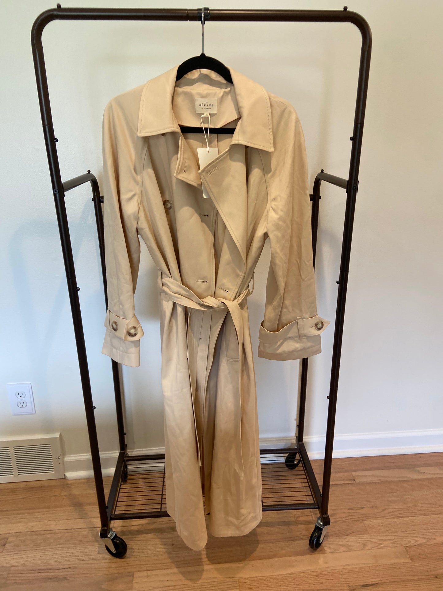 Sezane Pierce Trench Coat in Beige size 38 US 6