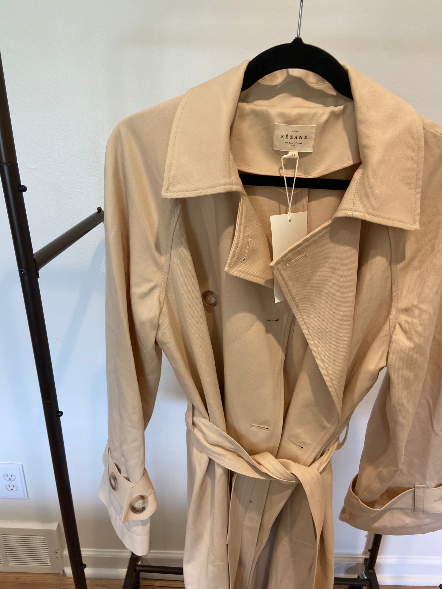 Sezane Pierce Trench Coat in Beige size 38 US 6