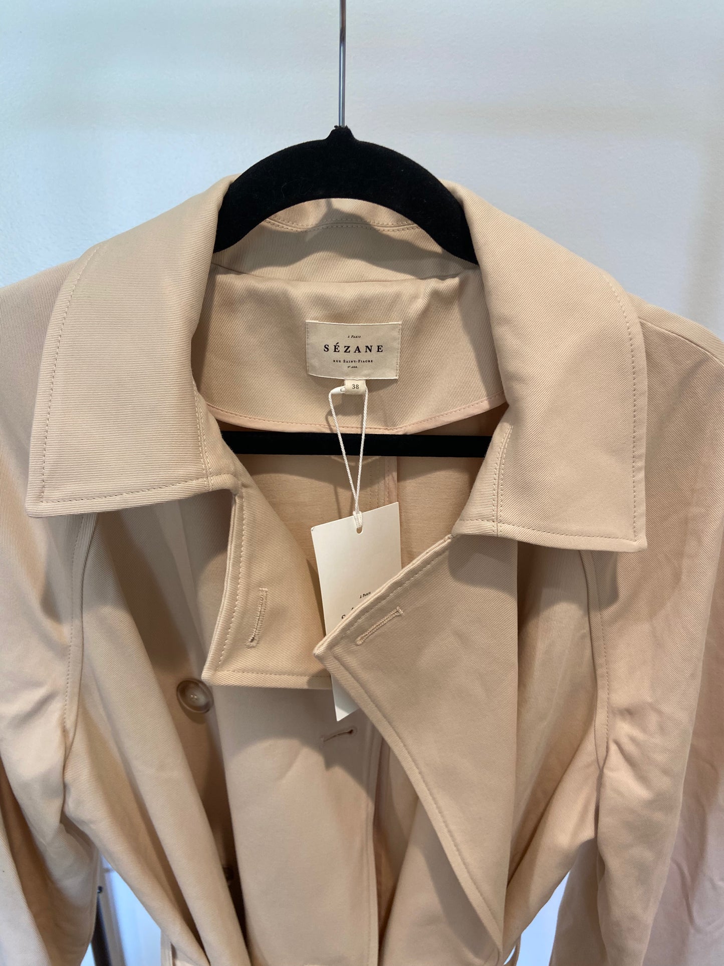 Sezane Pierce Trench Coat in Beige size 38 US 6