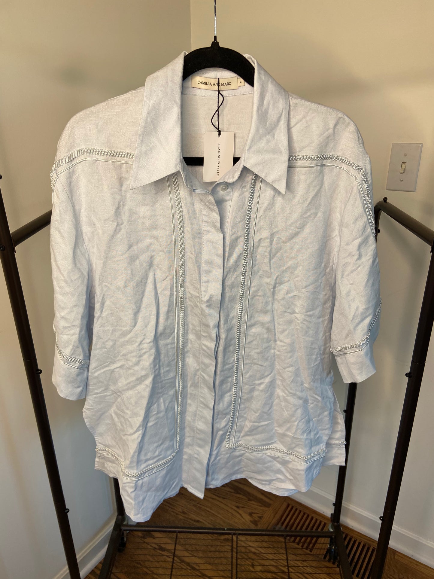 Camilla and Marc Fortuna Shirt in Ice Blue size 4