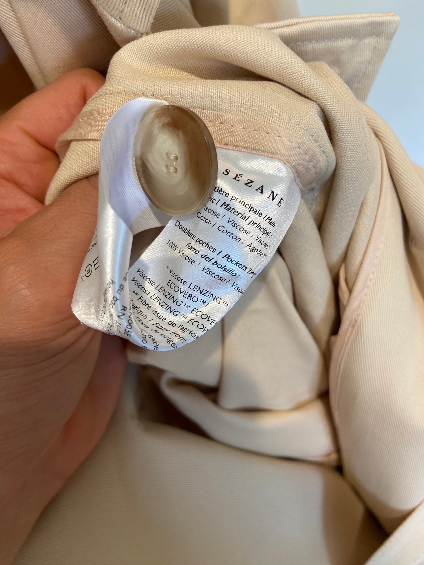 Sezane Pierce Trench Coat in Beige size 38 US 6