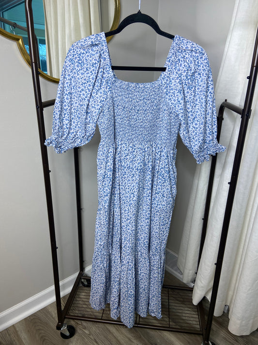Madewell Lucie Smocked Midi Dress in Sunflower Field size S
