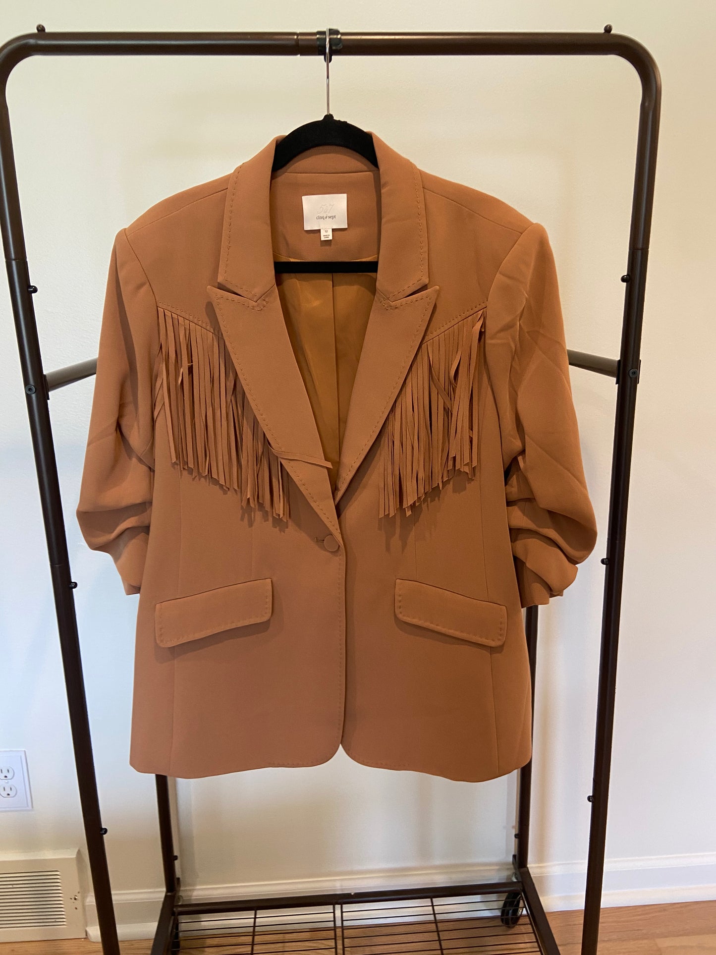 Cinq a Sept Dani Fringe Blazer in Cinnamon size 12