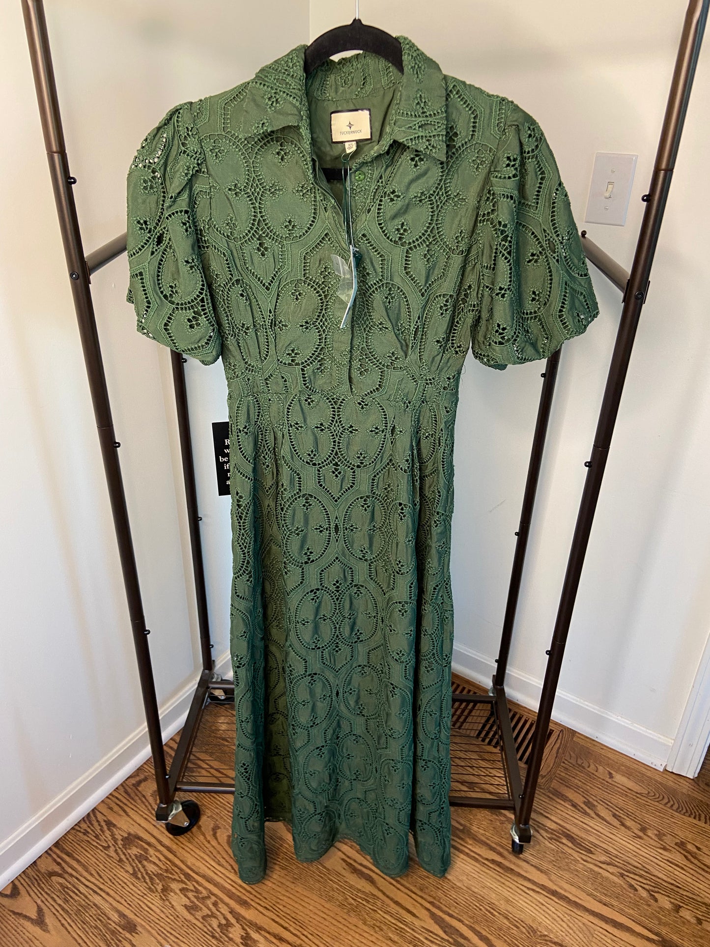 Tuckernuck Olive Eyelet Delaney Dress size XS